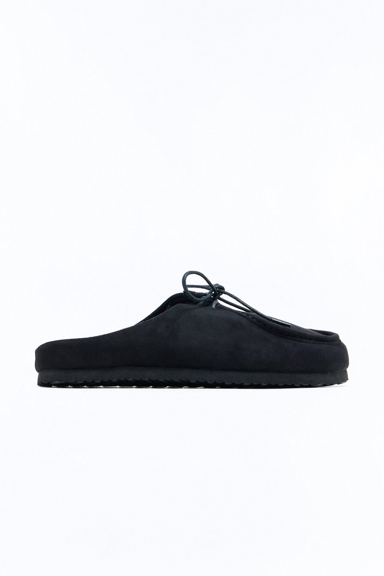 Tied Up Mule Loafer Slides - Black