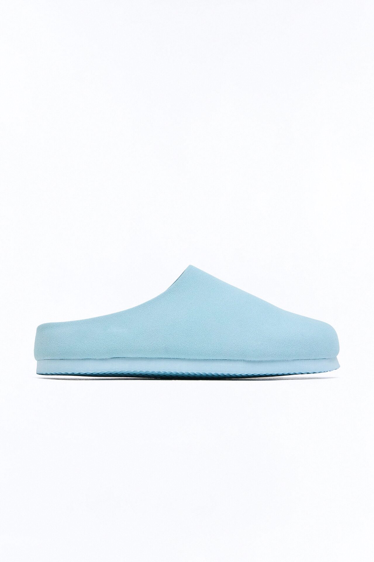 Pastel Textured Slip On Mule - Blue