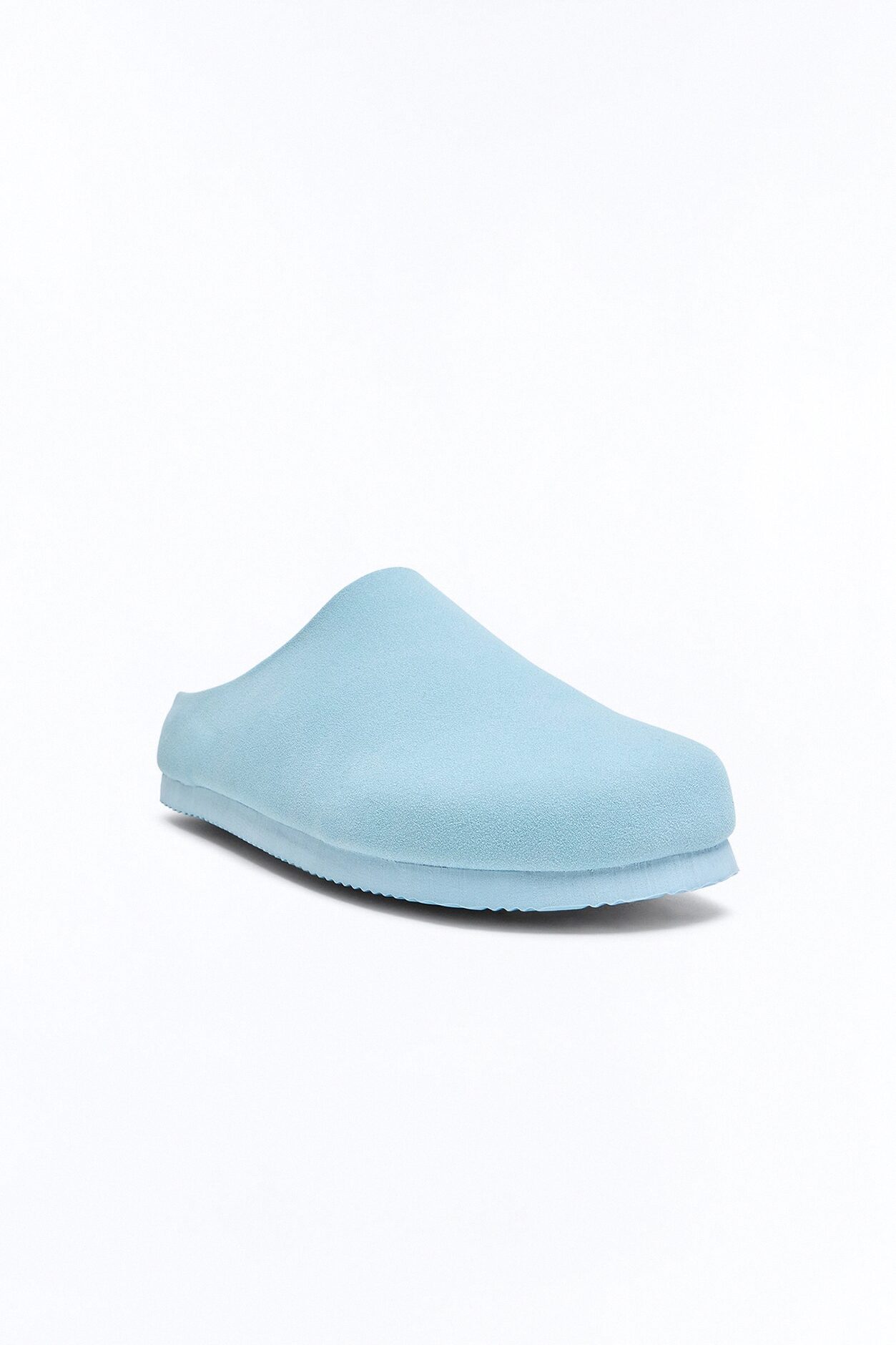 Pastel Textured Slip On Mule - Blue