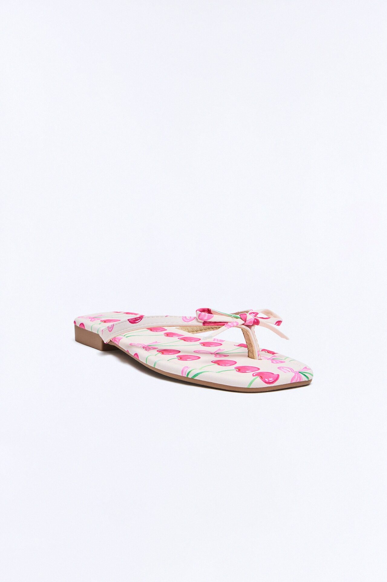 Caprese Bow Flip Flops - Beige