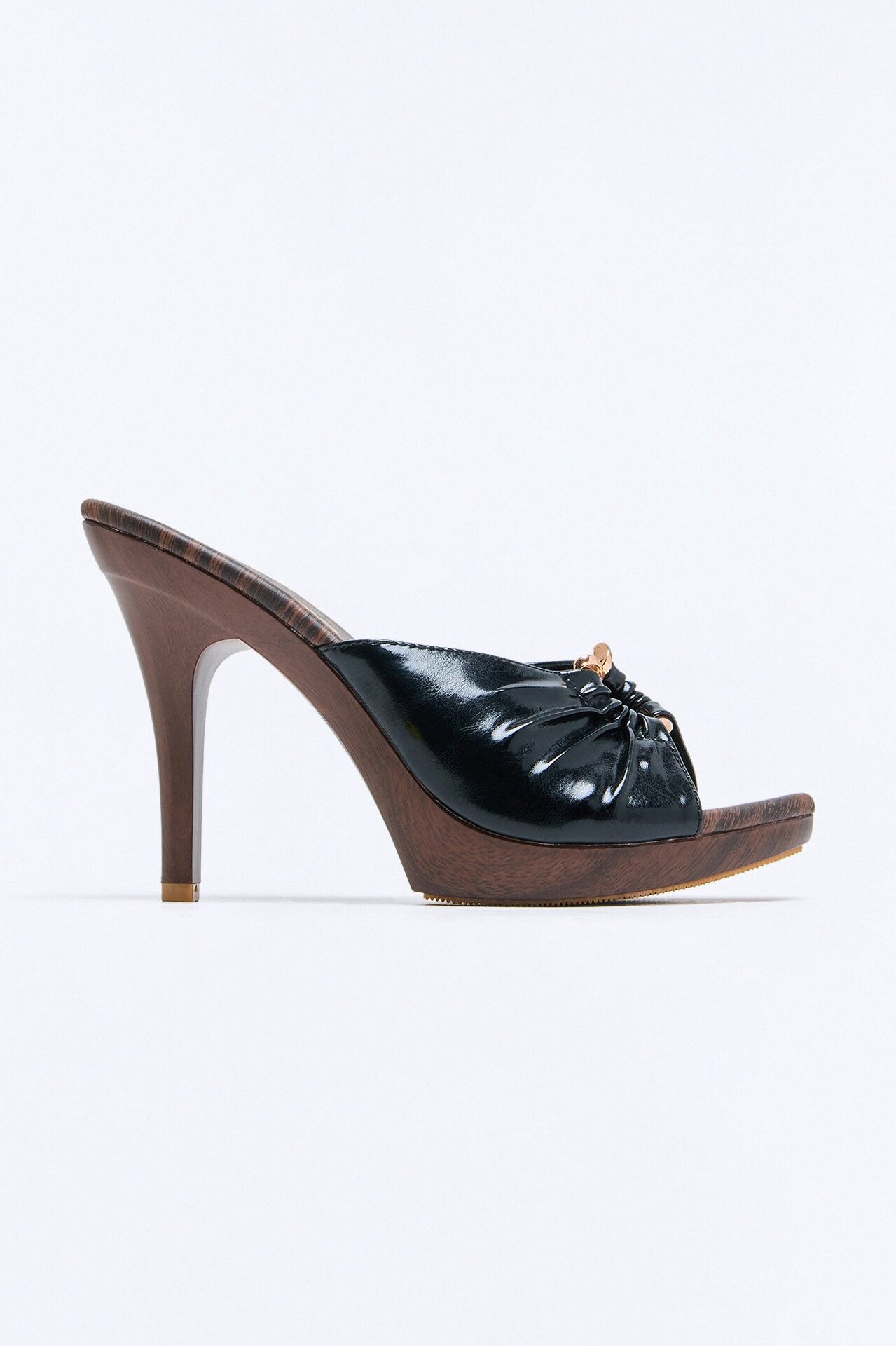 Hippie Wood Stiletto Heels - Black