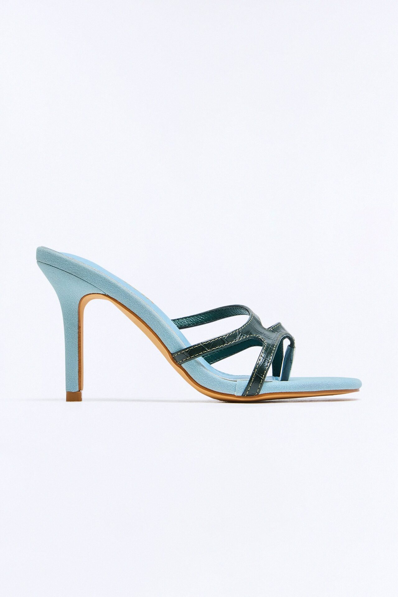 Never Complicate Stiletto Thong Heels - LightBlue