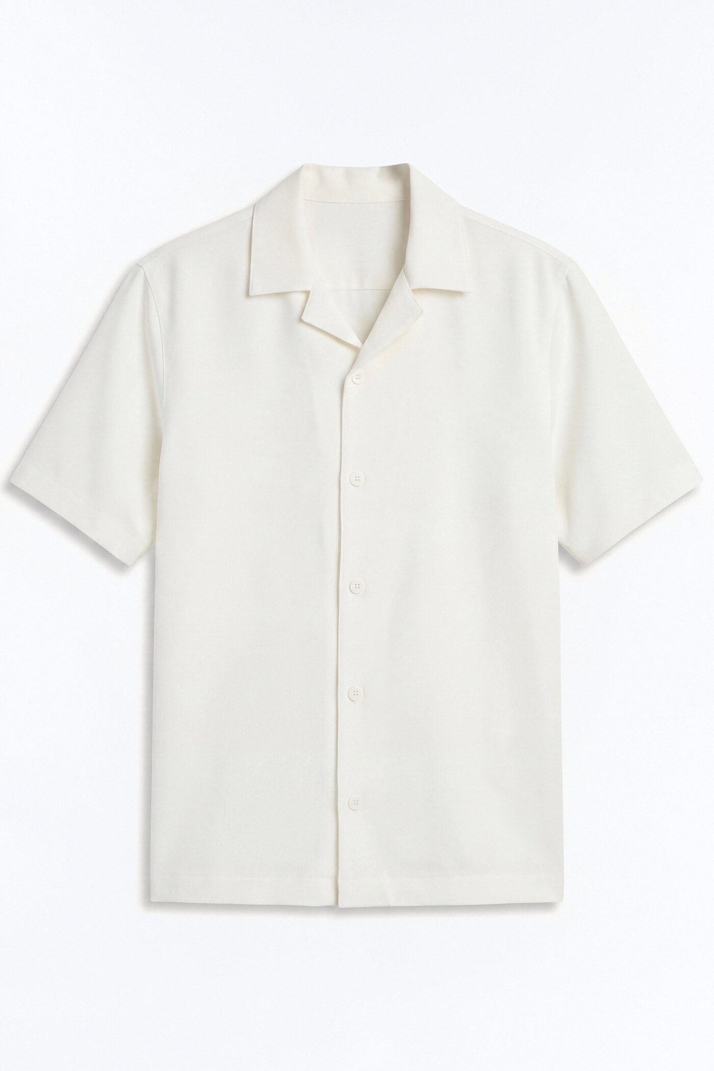 Modern Essential Sleeve Cuban Collar Button Down - Off White