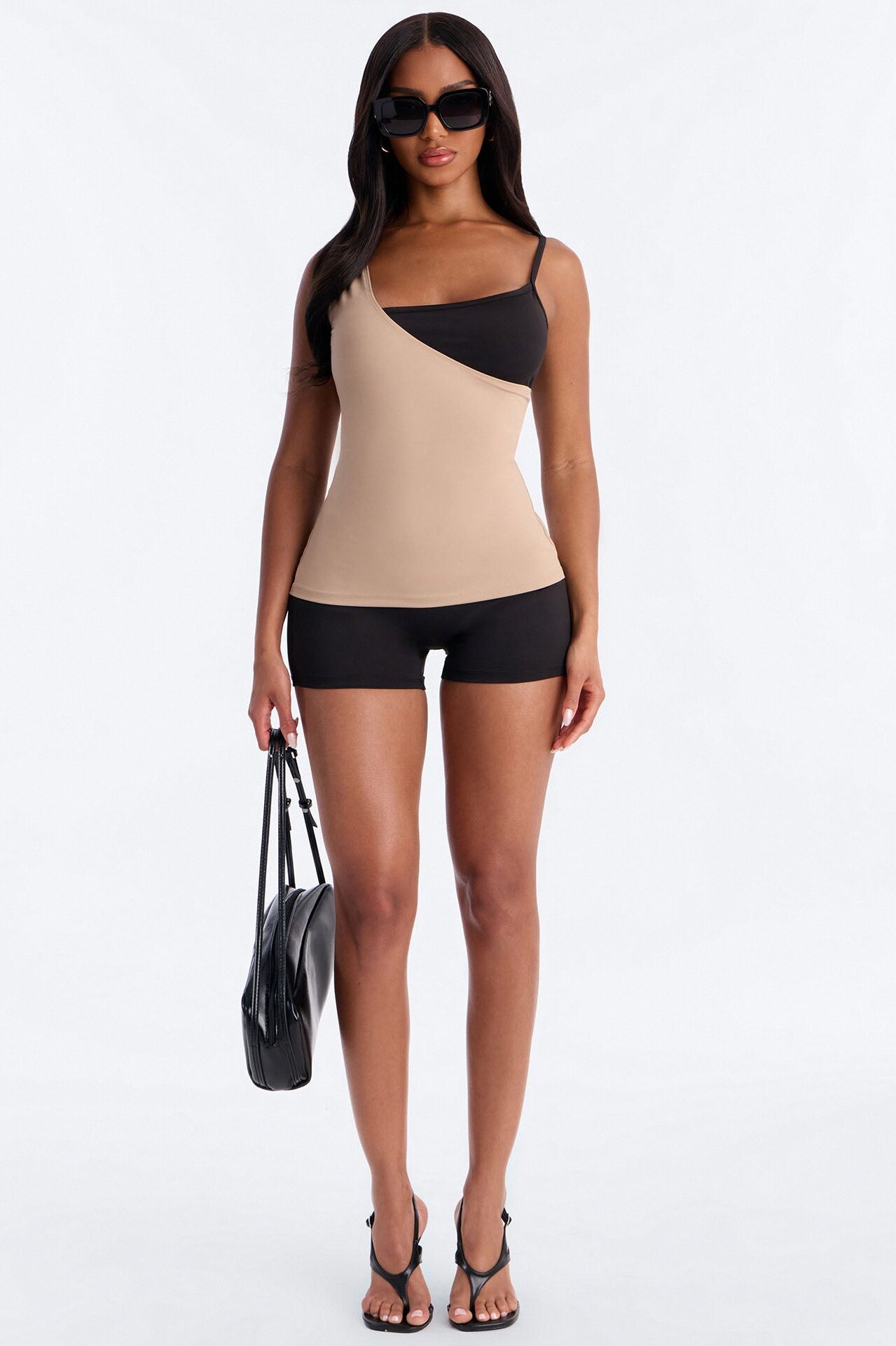 Sporty And Nice Contrast Trim Romper - Black/combo