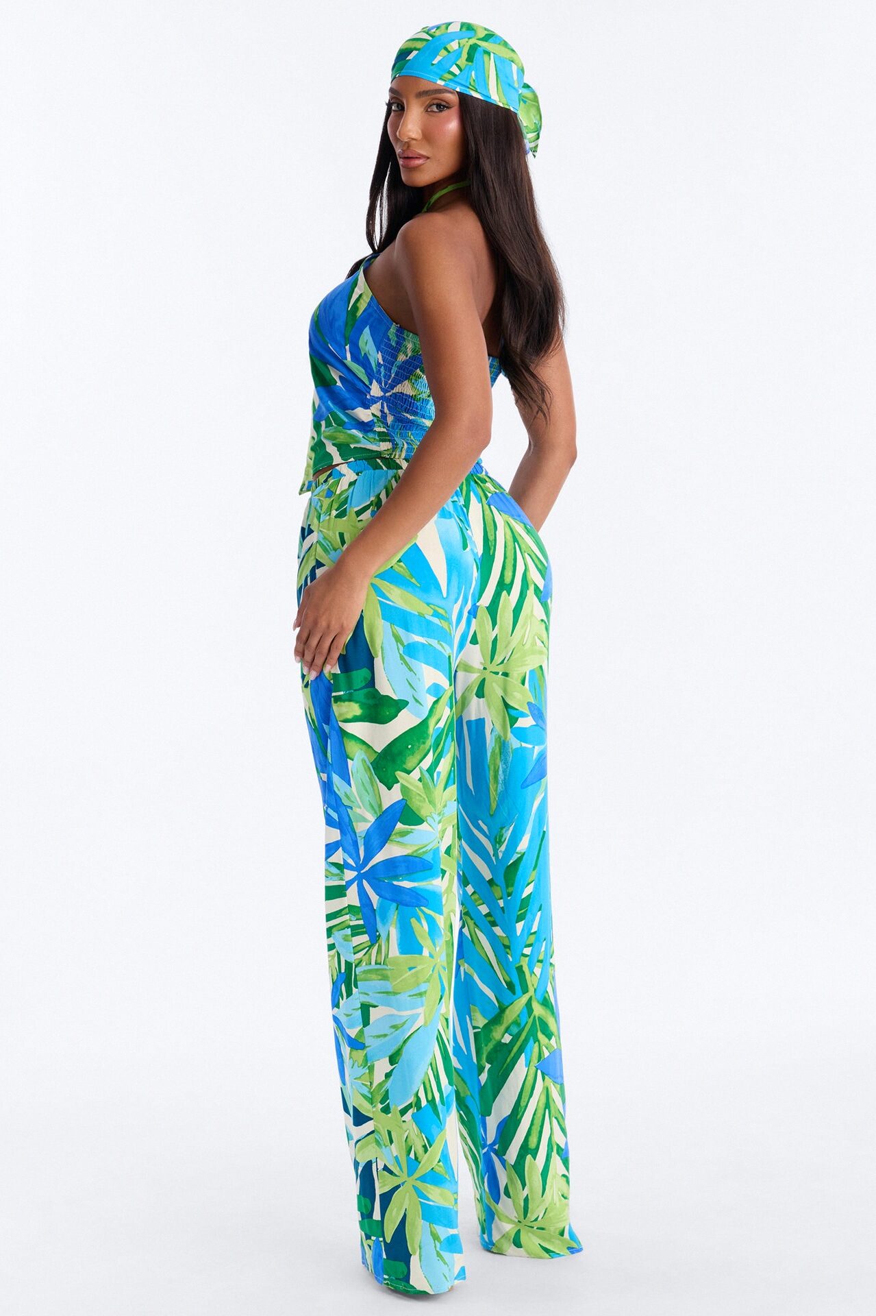 Cali Floral 3 Piece Pant Set - Blue/combo