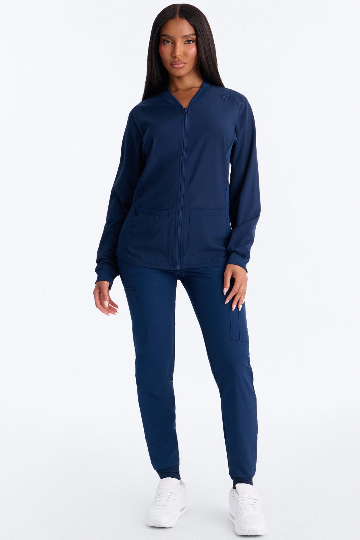 Take Care 4 Way Stretch Scrub Uniform Jacket - Navy