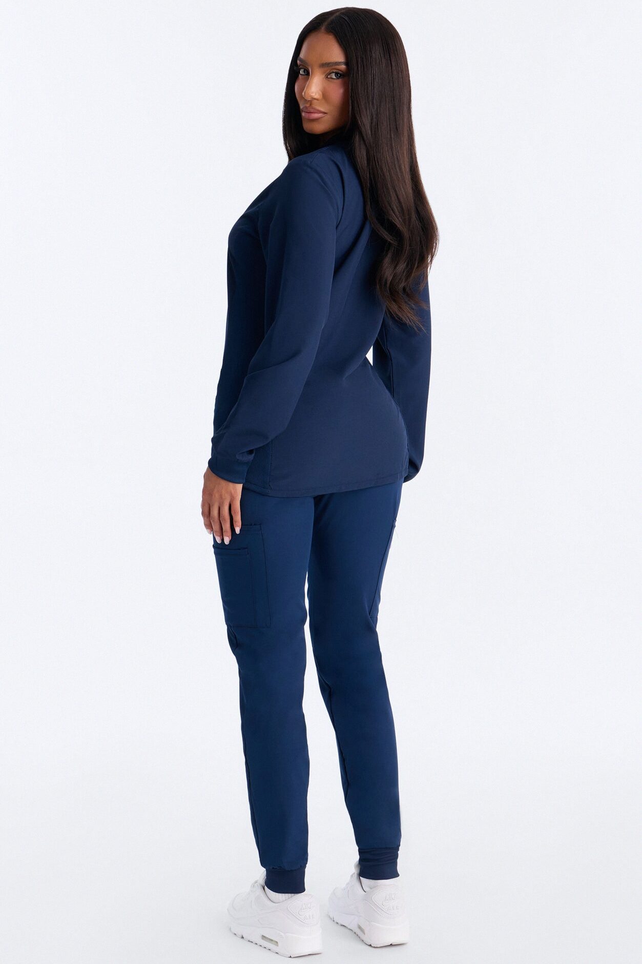 Take Care 4 Way Stretch Scrub Uniform Jacket - Navy