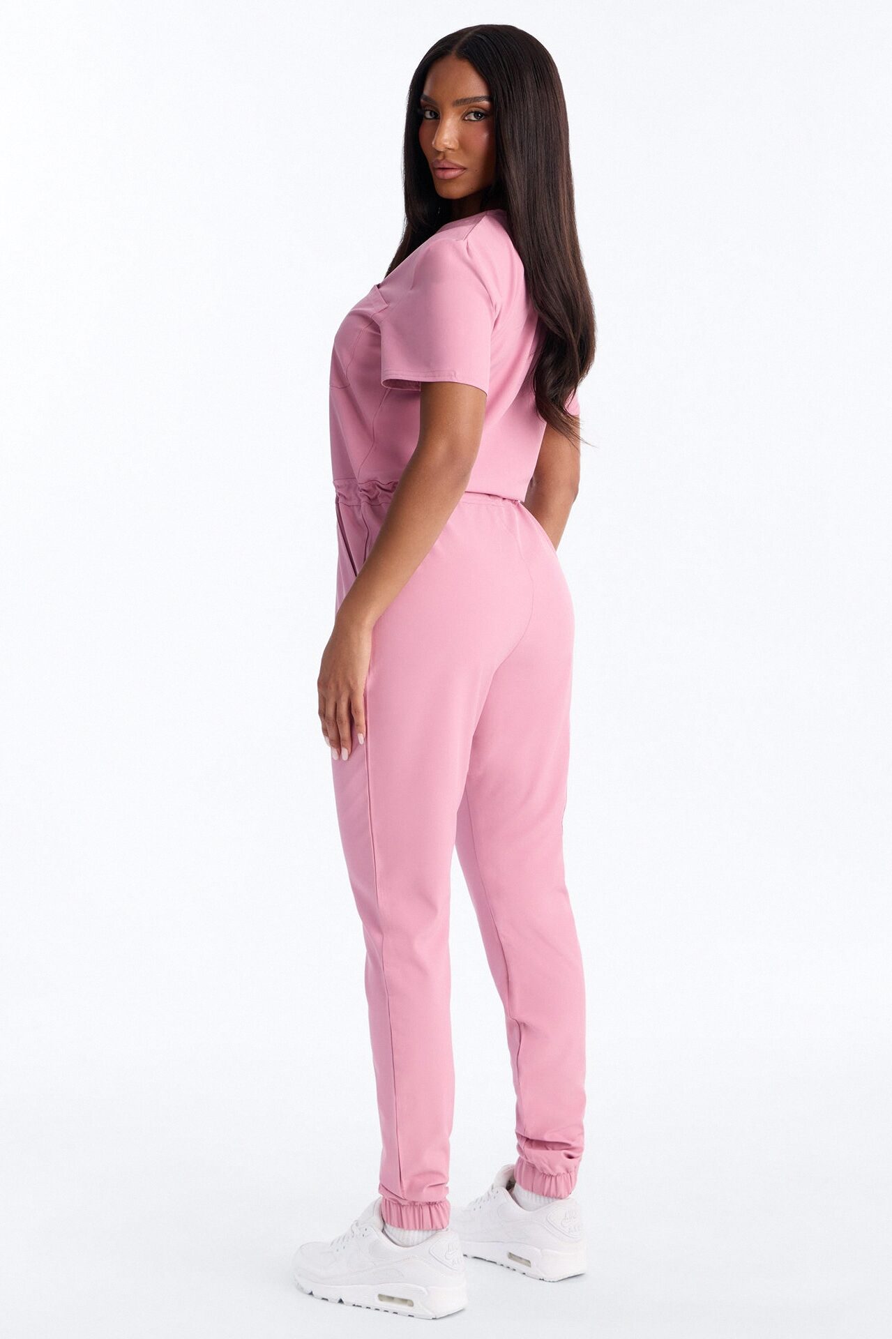 Prime Care Belted Uniform Scrub Jumpsuit - Mauve