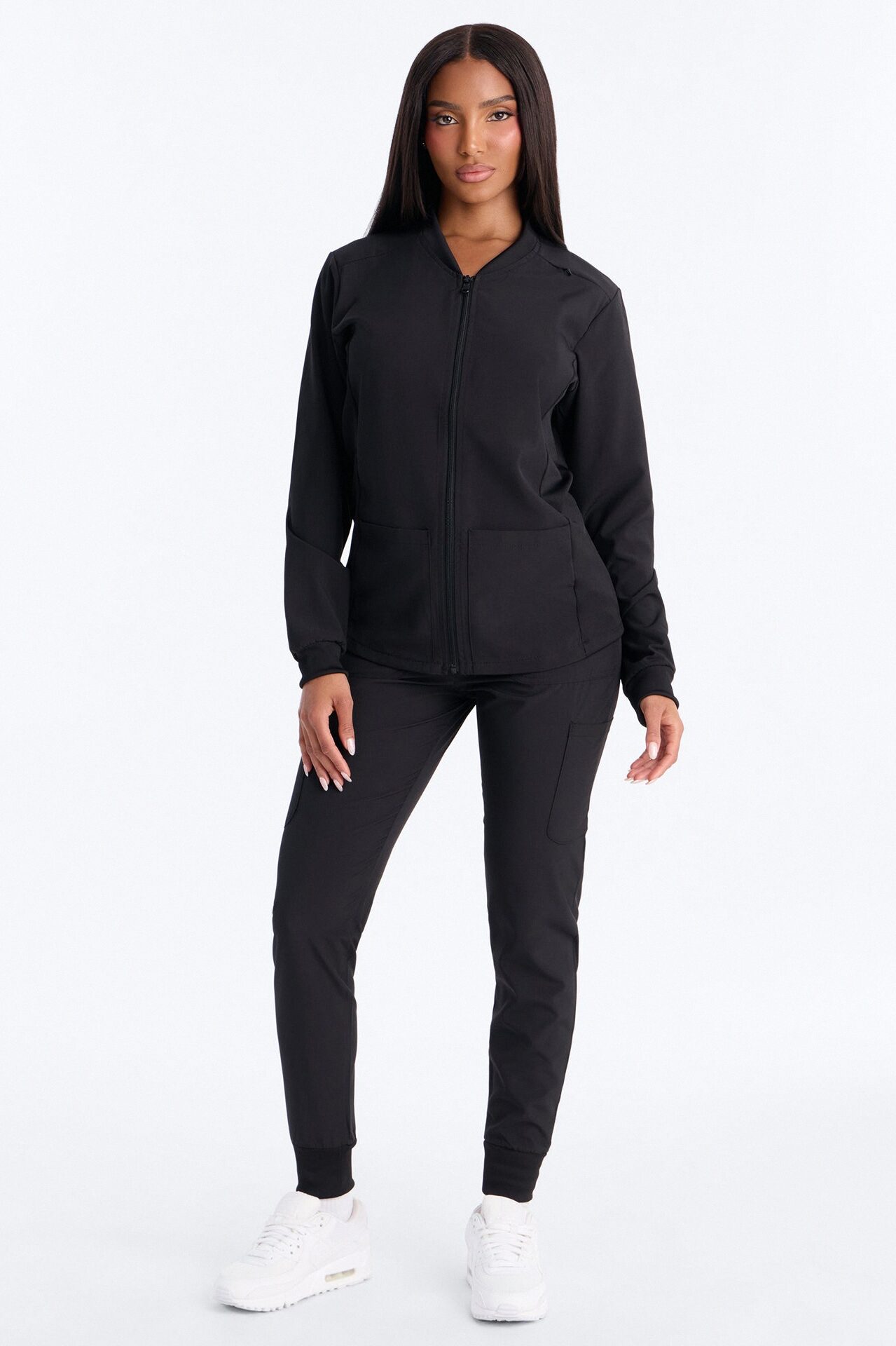 Take Care 4 Way Stretch Scrub Uniform Jacket - Black
