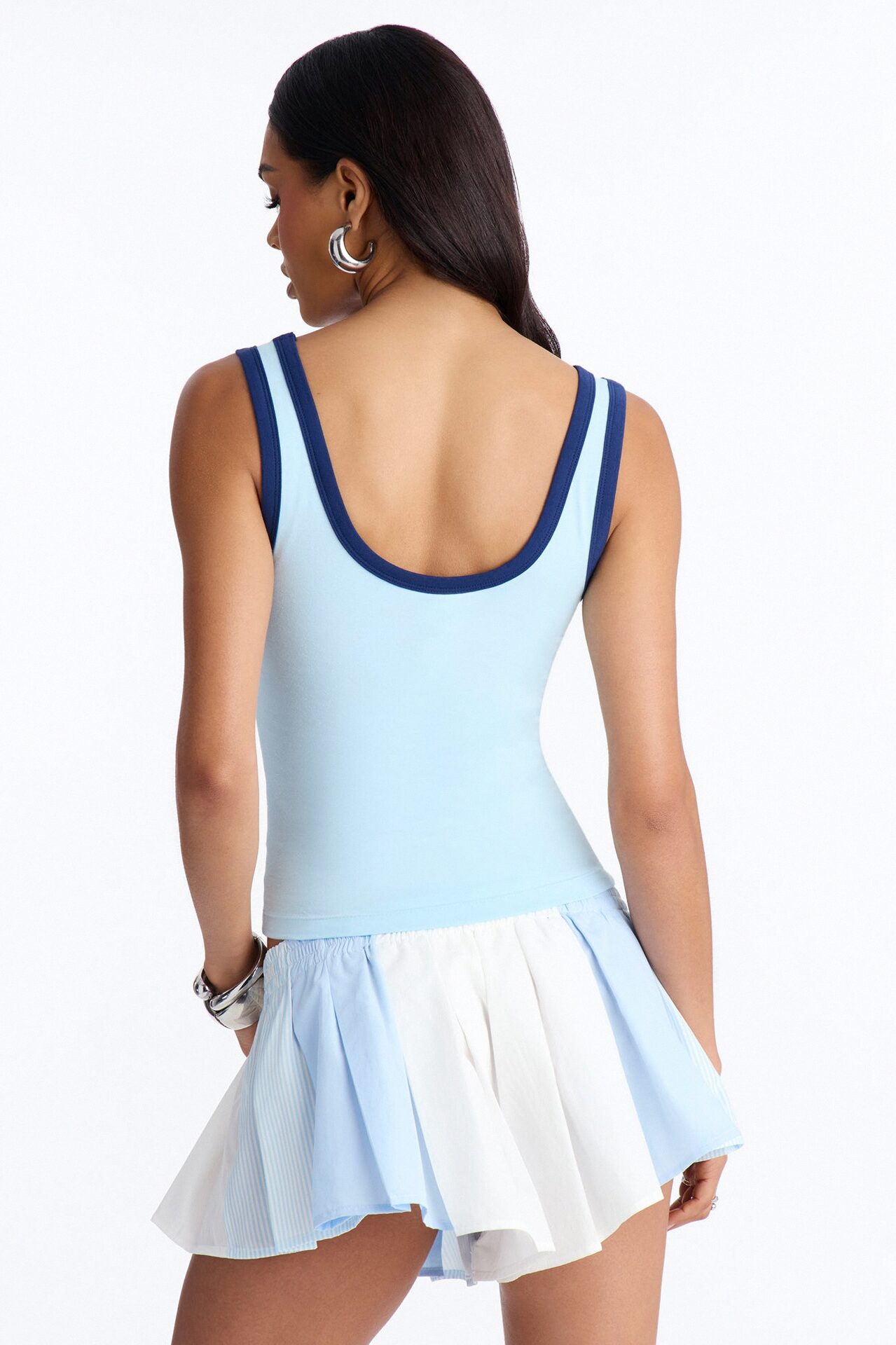 Argentina Scoop Tank Top - Light Blue
