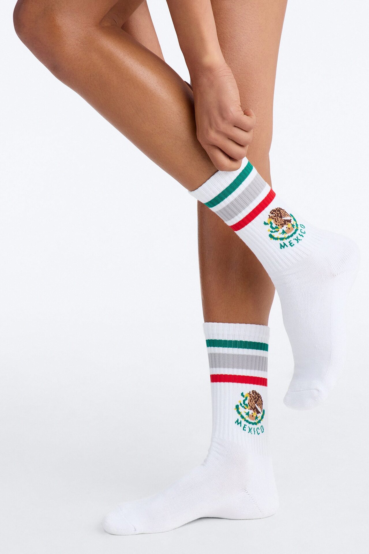 Love Mexico Crew Socks - White/combo
