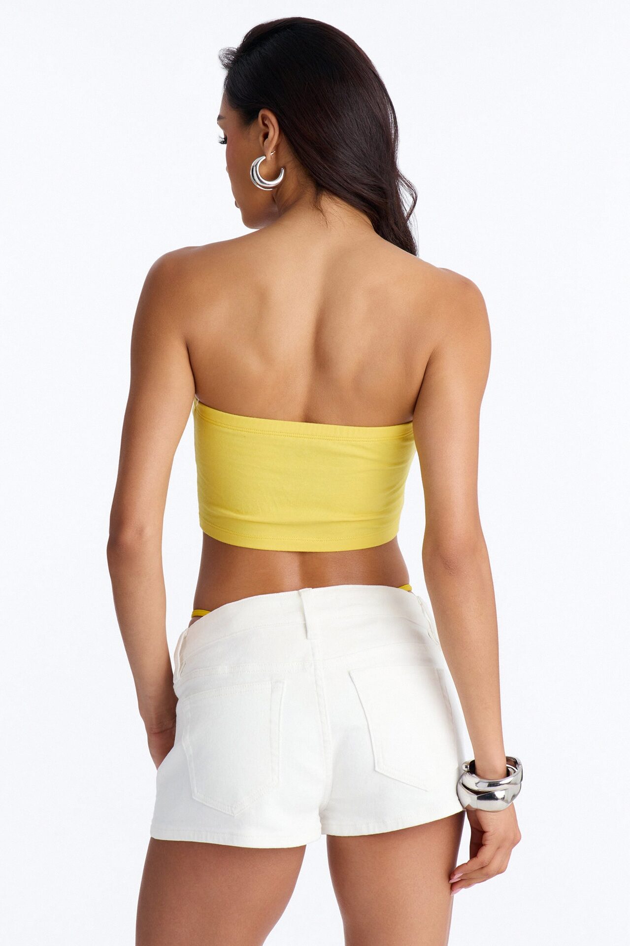 Brazil Tube Top With Hanky Hem - Yellow