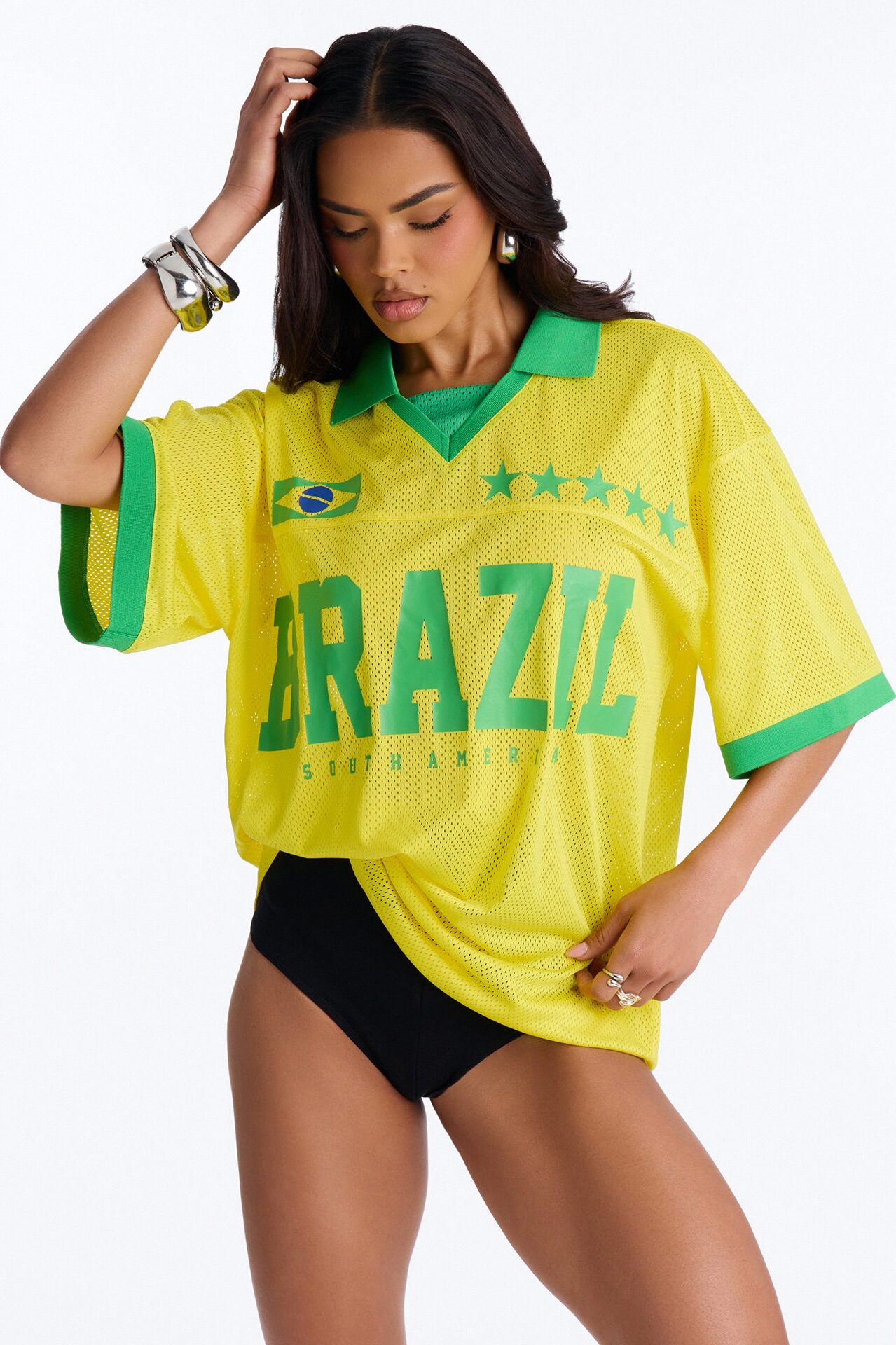 Brazil Mesh Collar Jersey - Yellow