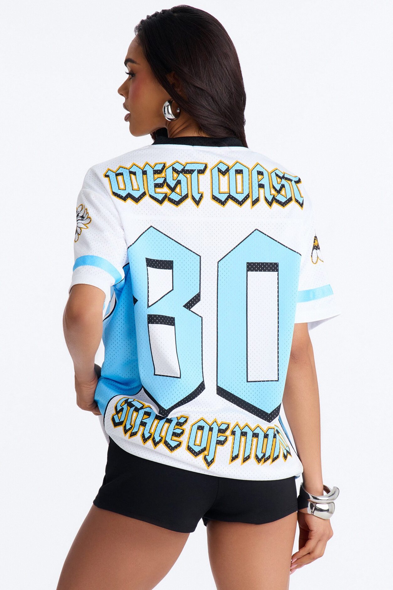 West Coast Daisy Mesh Jersey - White