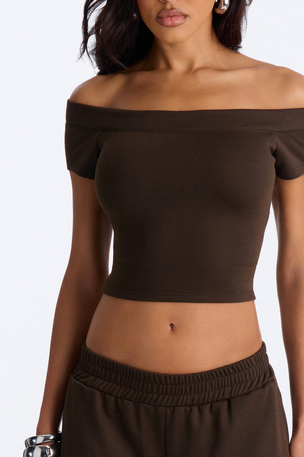 Maya Easy French Terry Pant Set - Chocolate