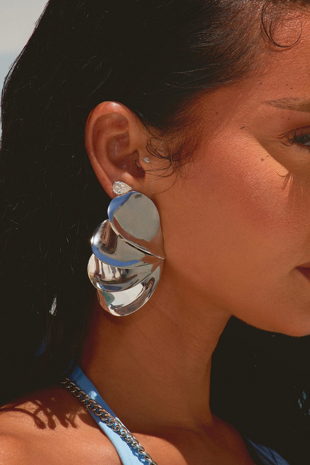 Whisper Shine Drop Earrings - Silver