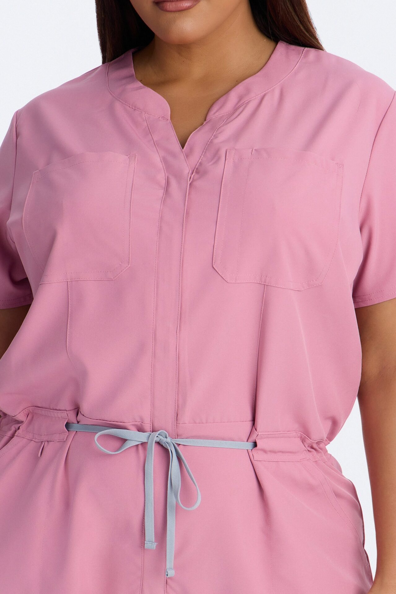Prime Care Belted Uniform Scrub Jumpsuit - Mauve