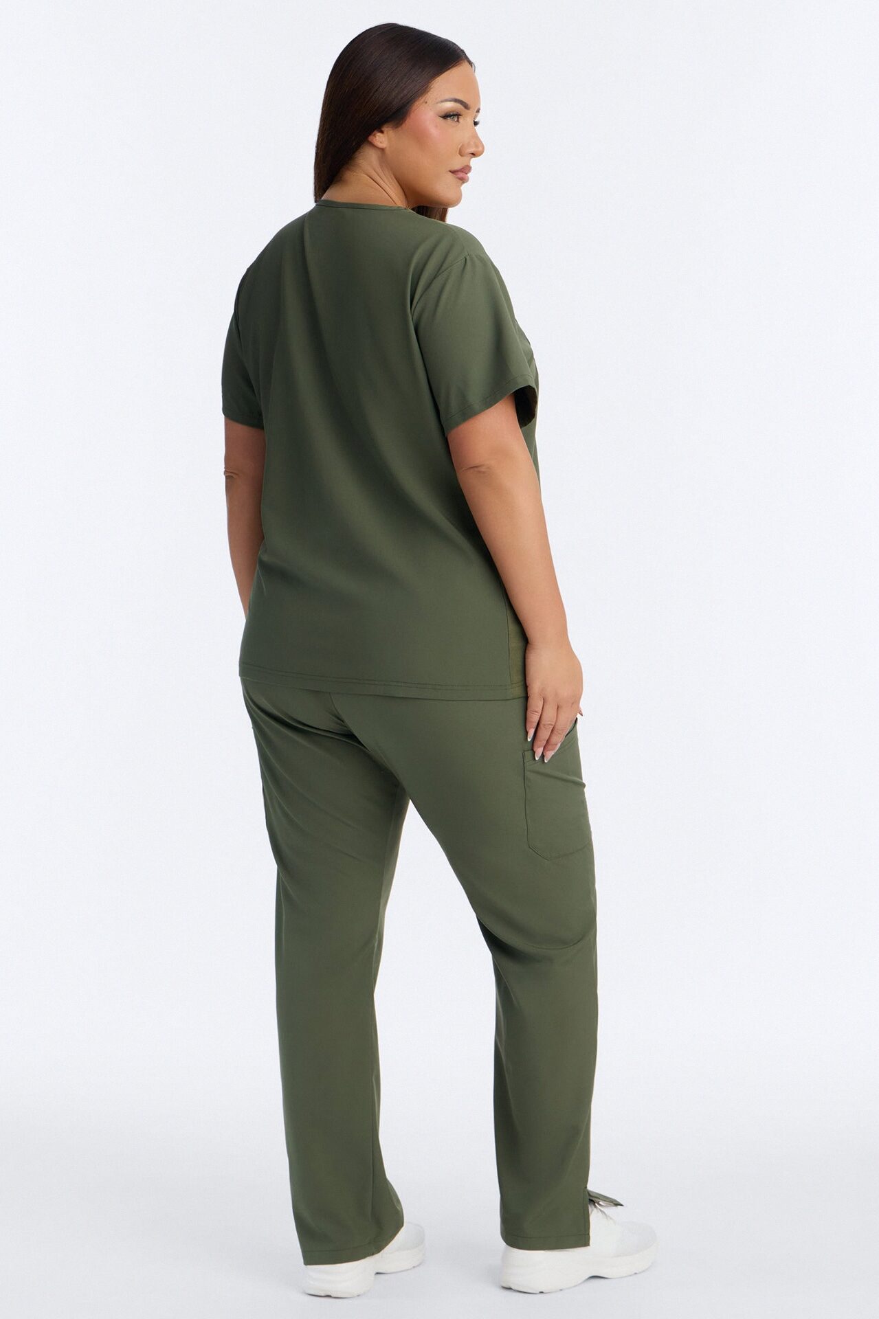 Prime Practice Sporty Open Leg Uniform Scrub Set - Olive