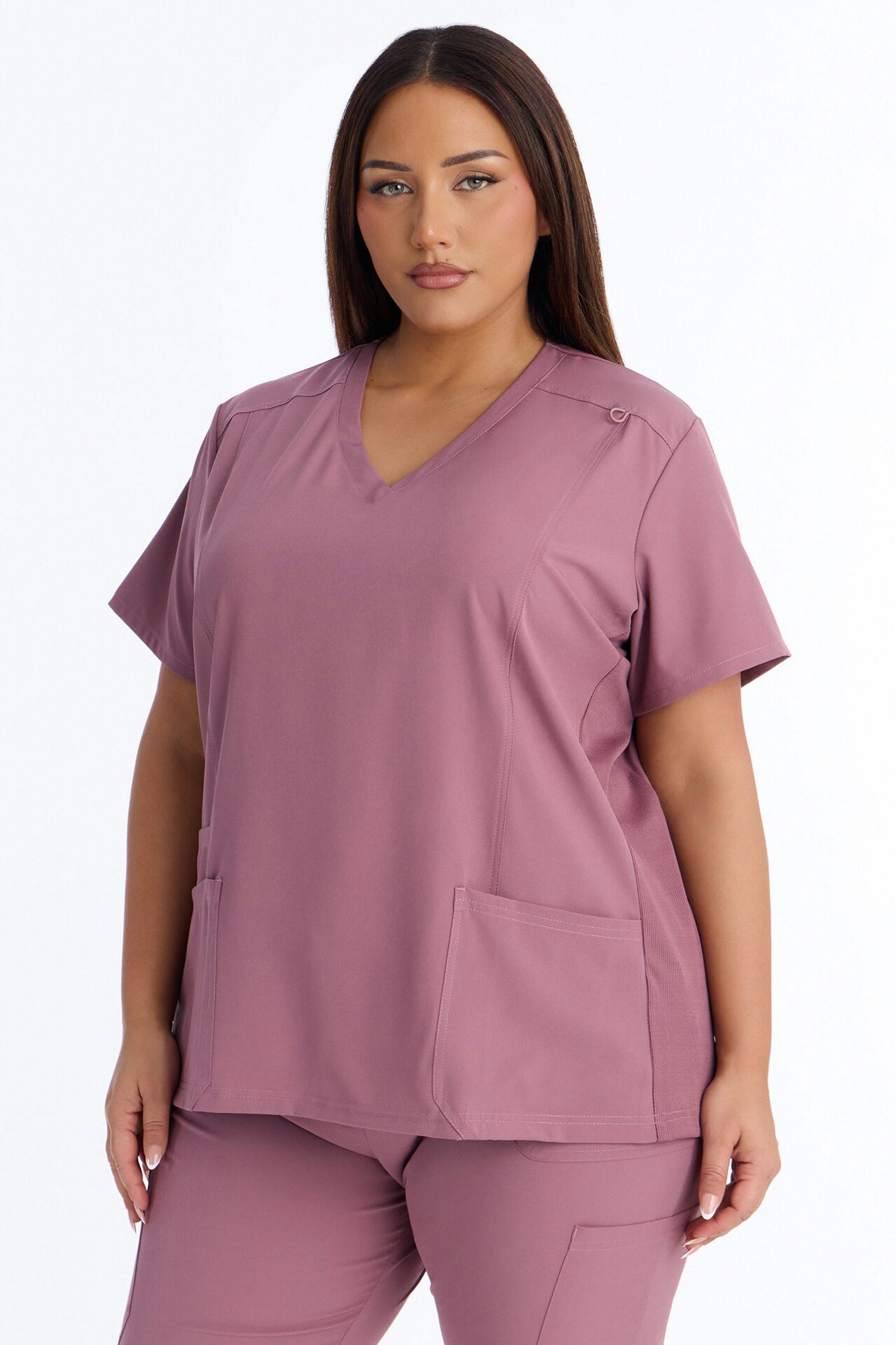 Prime Practice Sporty Open Leg Uniform Scrub Set - Mauve