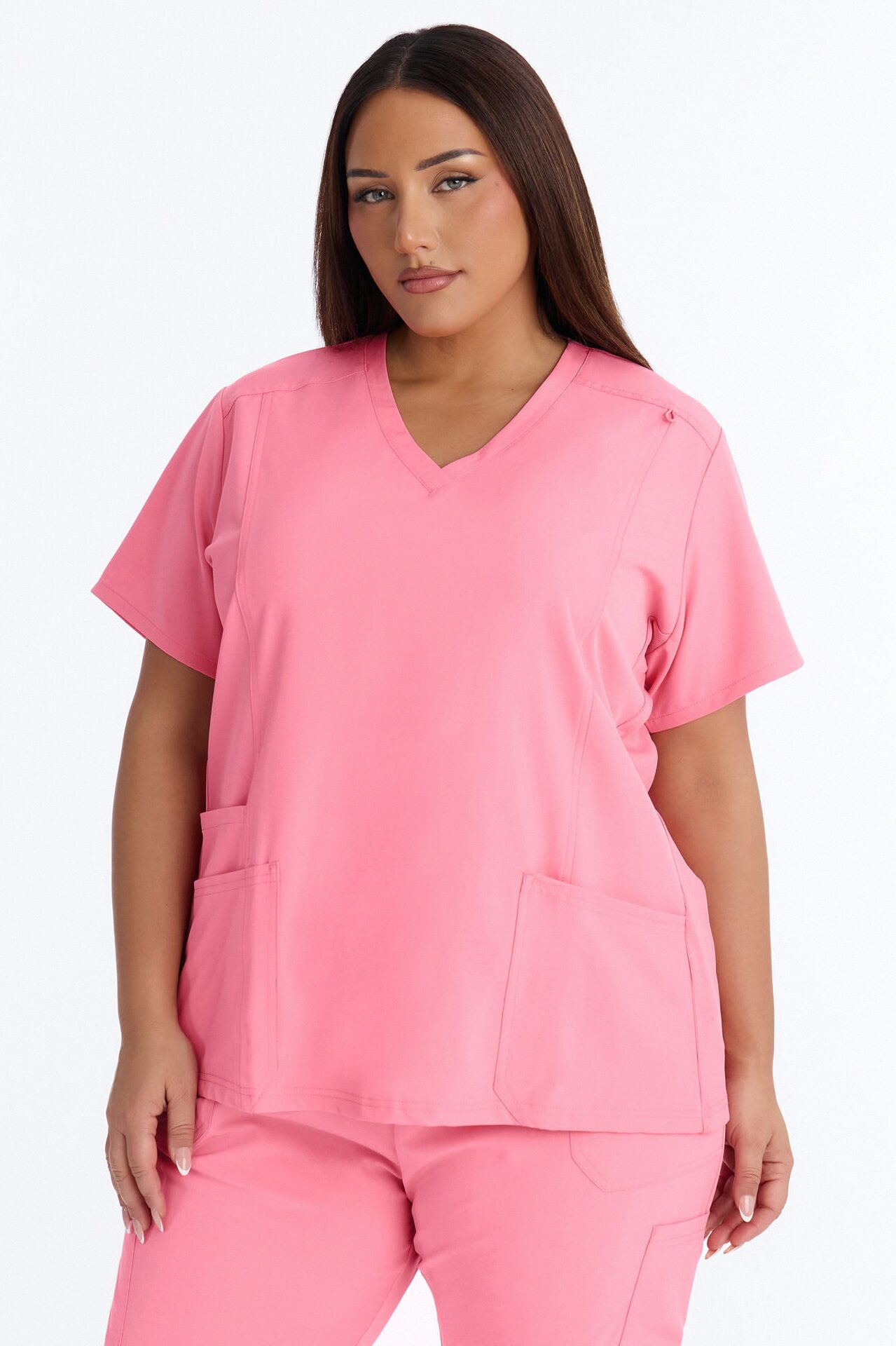 Prime Practice Sporty Open Leg Uniform Scrub Set - Peach