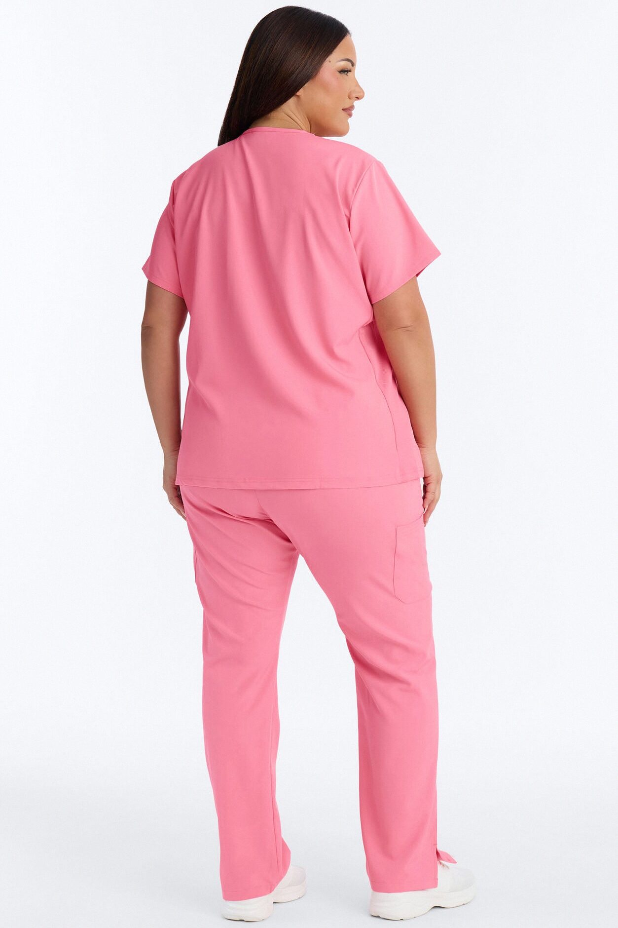 Prime Practice Sporty Open Leg Uniform Scrub Set - Peach