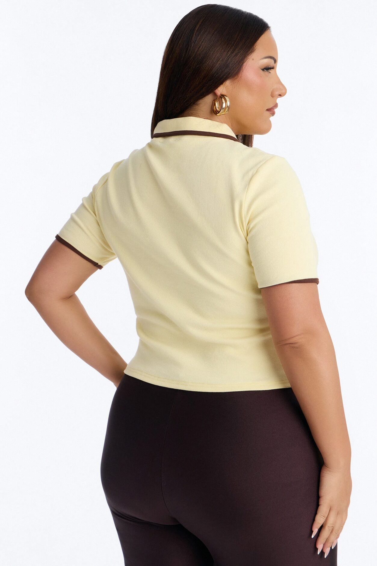 Golf Club Short Sleeve Polo Top - Yellow/combo