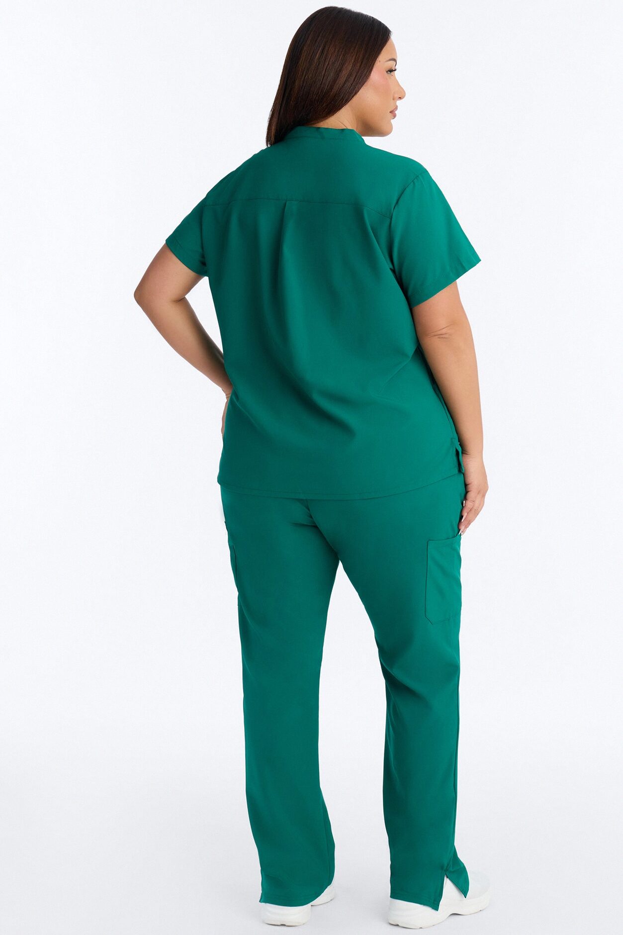 It's Go Time Collared Open Leg Uniform Scrub Set - Hunter