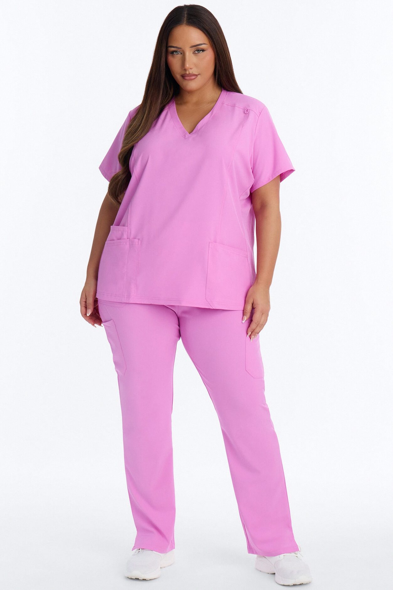 Prime Practice Sporty Open Leg Uniform Scrub Set - Pink