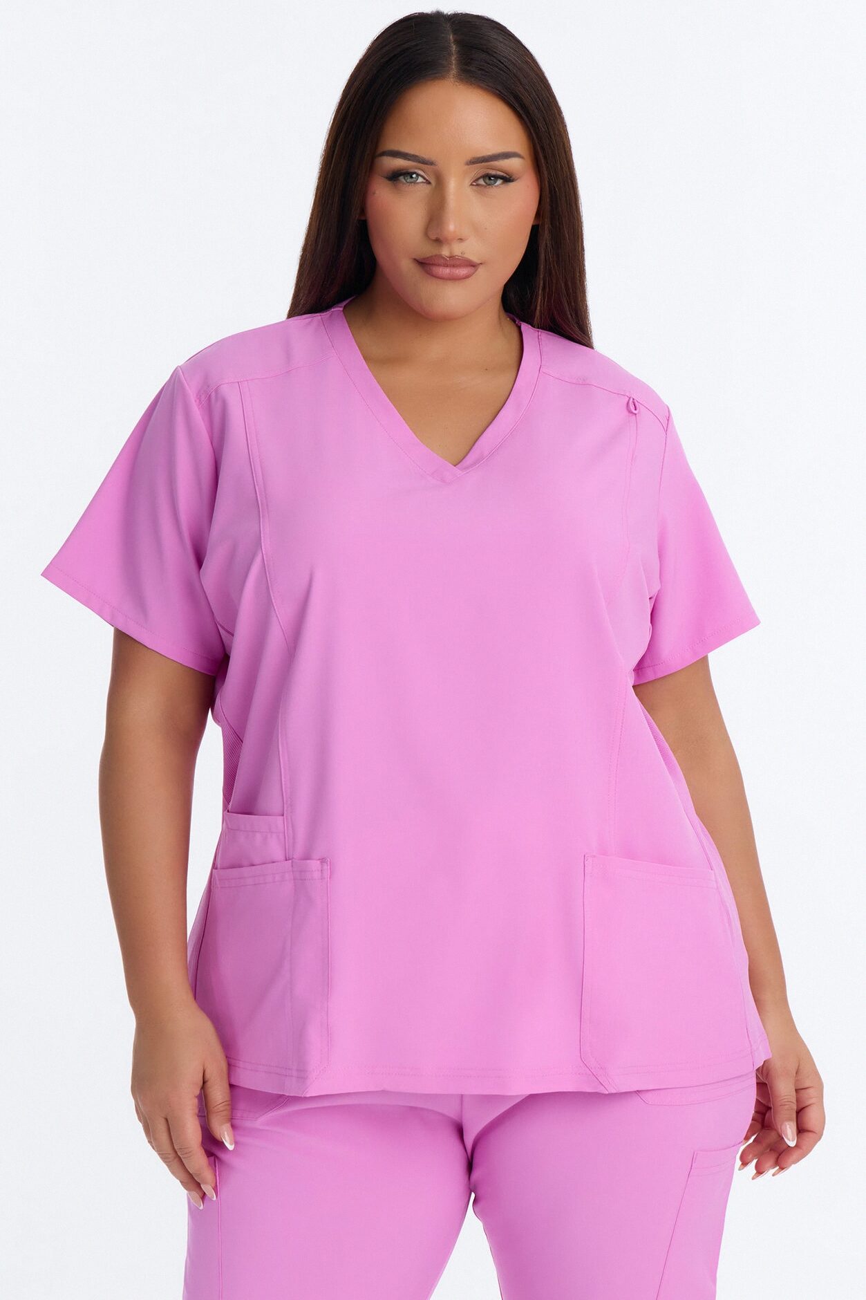 Prime Practice Sporty Open Leg Uniform Scrub Set - Pink