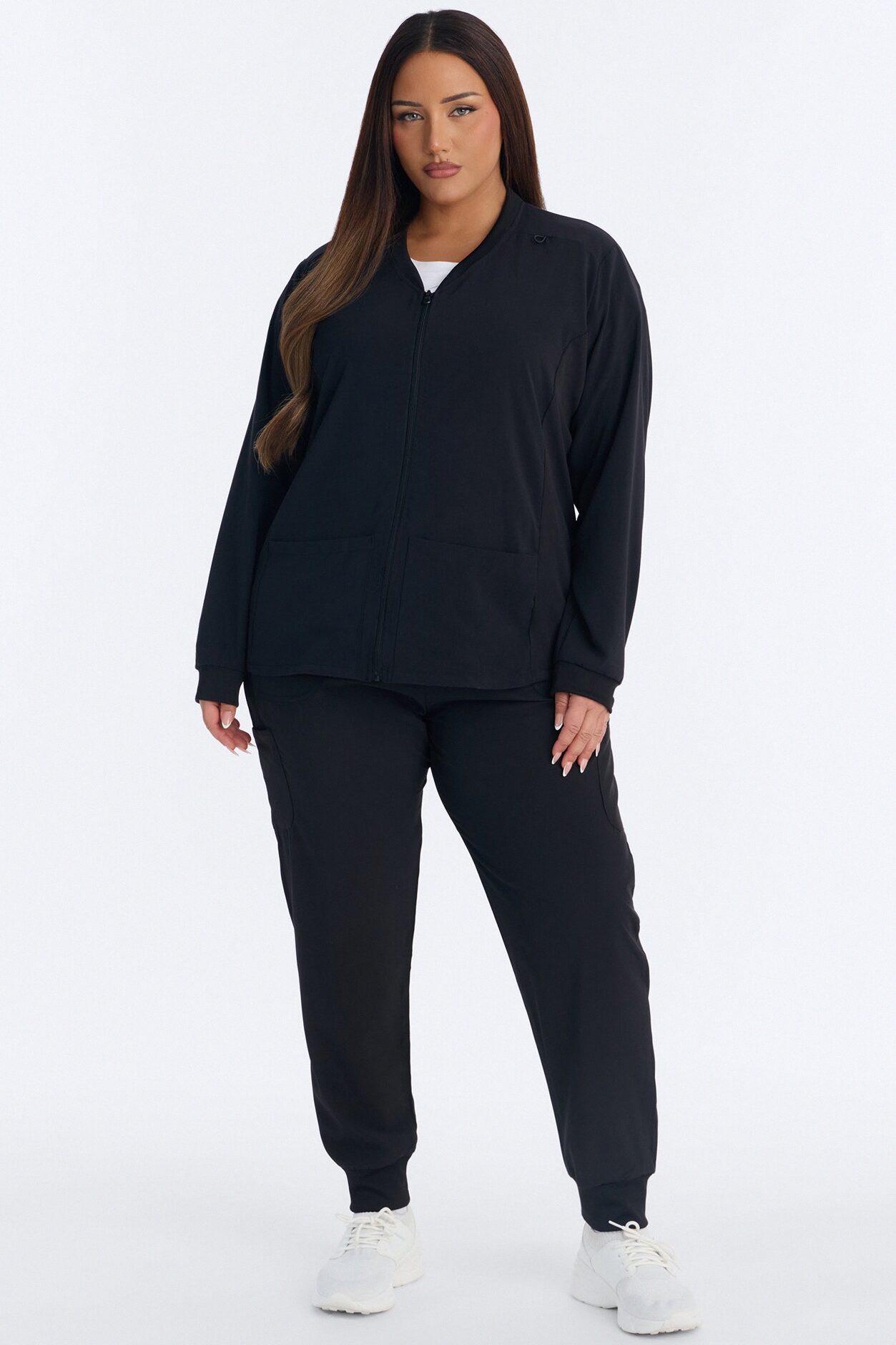 Take Care 4 Way Stretch Scrub Uniform Jacket - Black