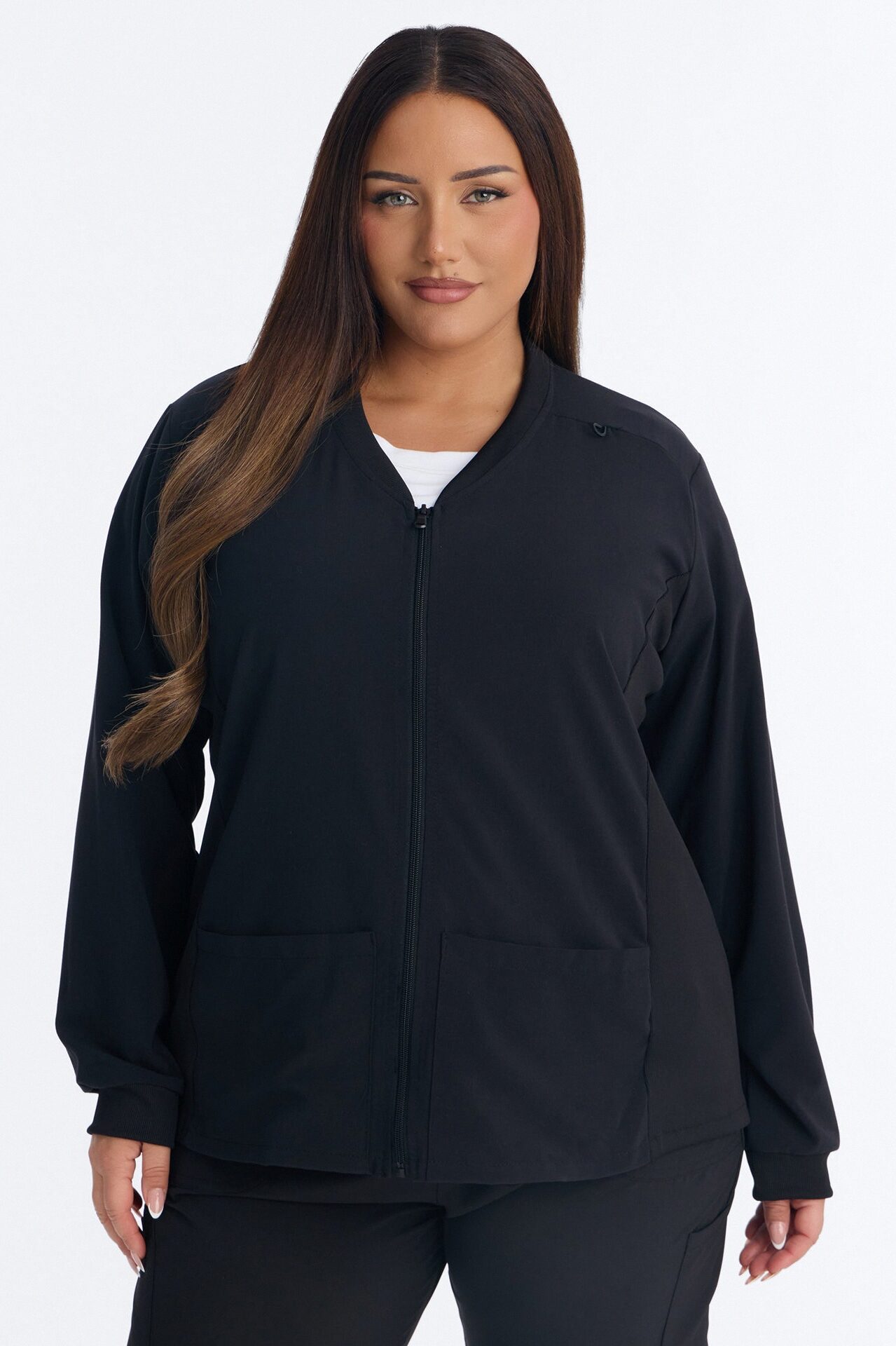 Take Care 4 Way Stretch Scrub Uniform Jacket - Black