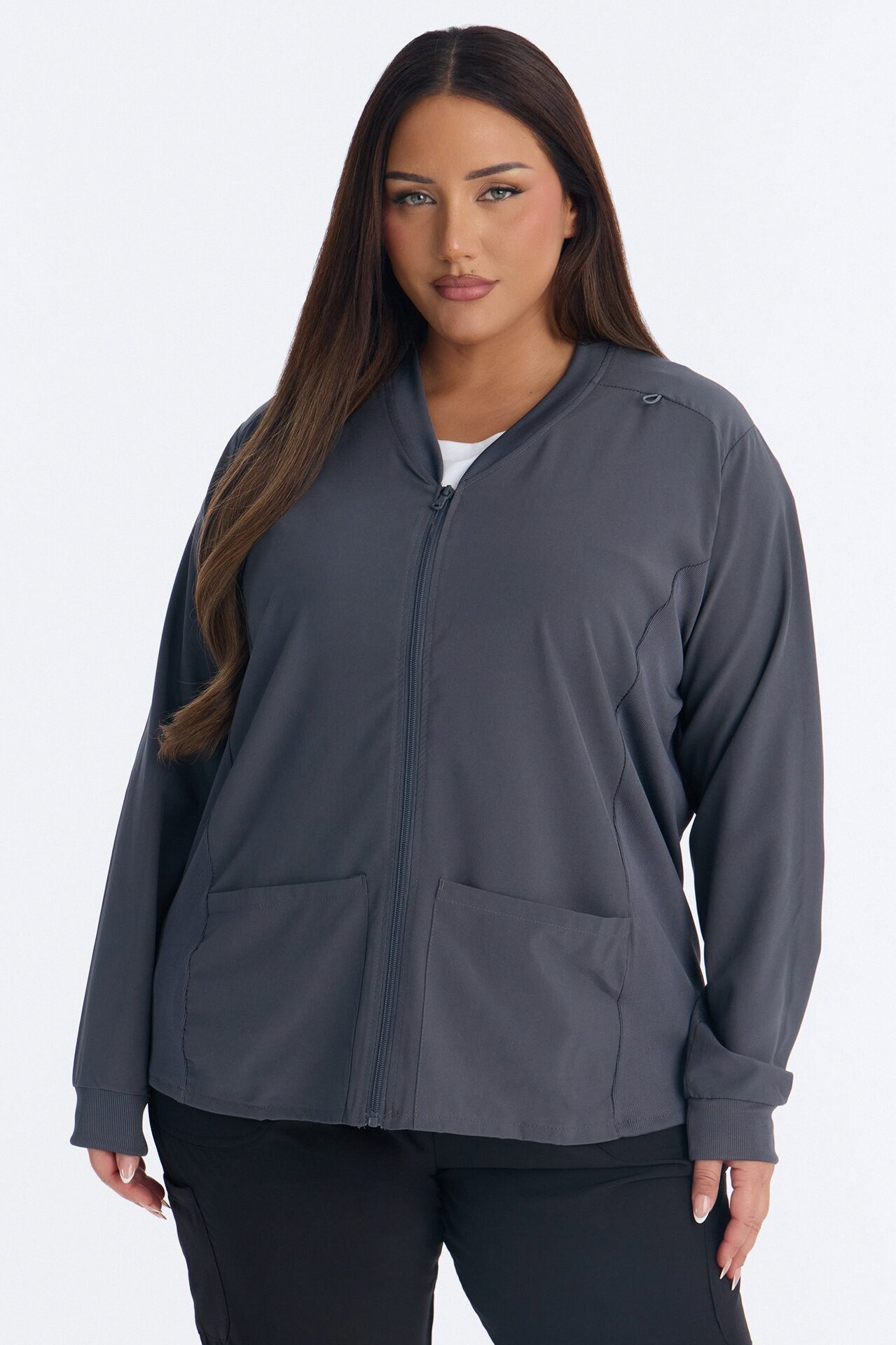 Take Care 4 Way Stretch Scrub Uniform Jacket - Charcoal