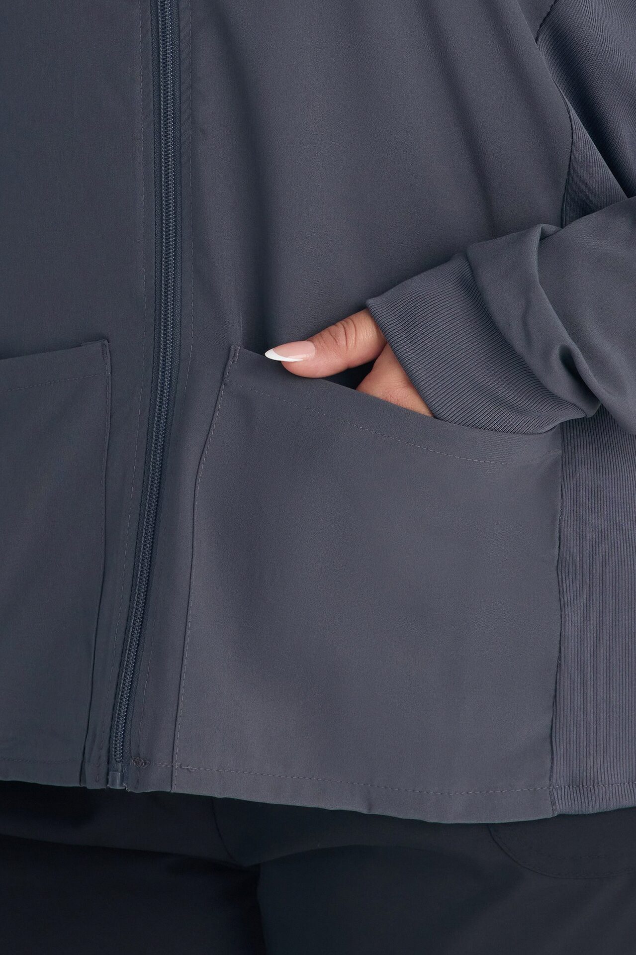 Take Care 4 Way Stretch Scrub Uniform Jacket - Charcoal