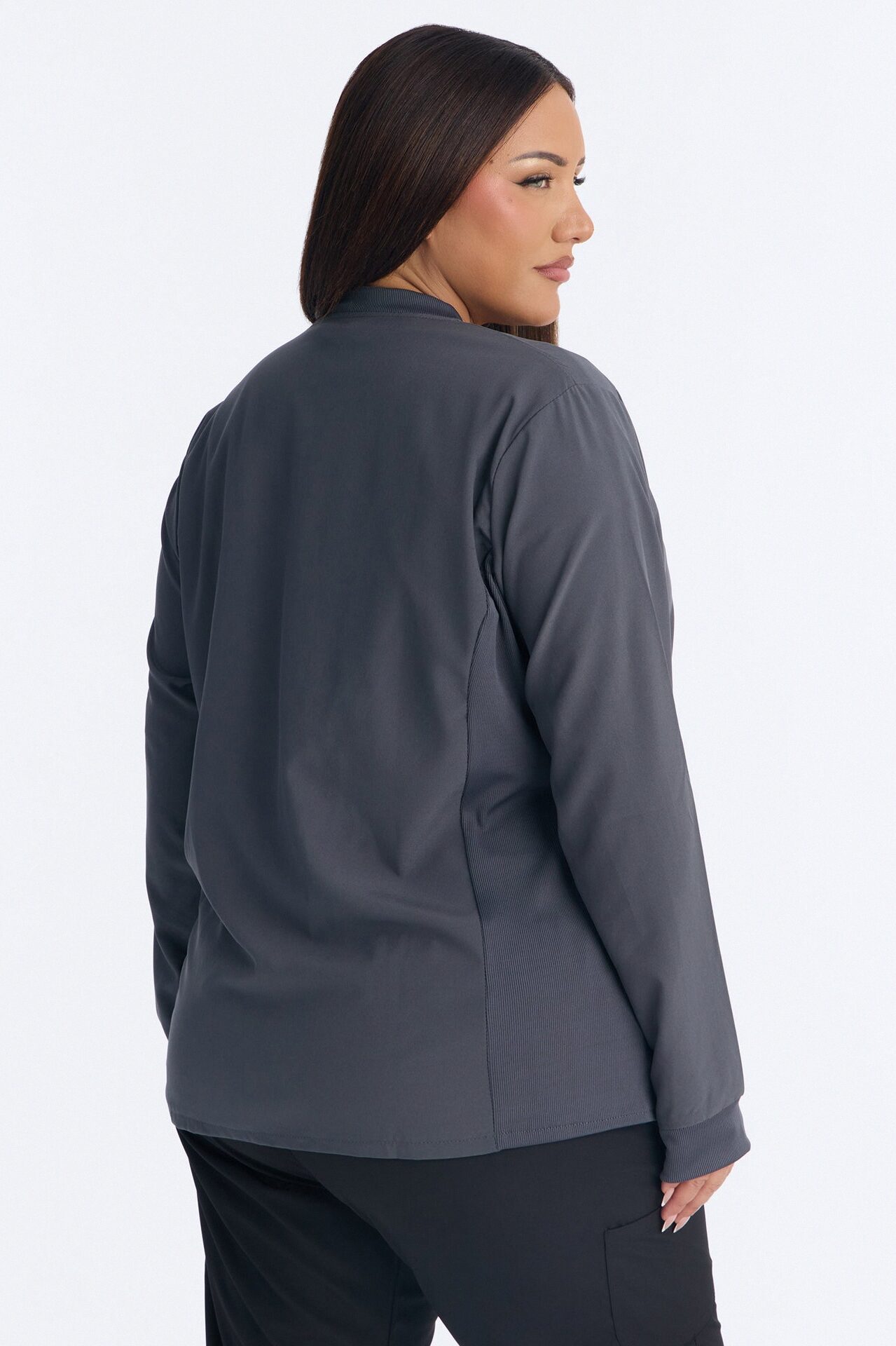 Take Care 4 Way Stretch Scrub Uniform Jacket - Charcoal