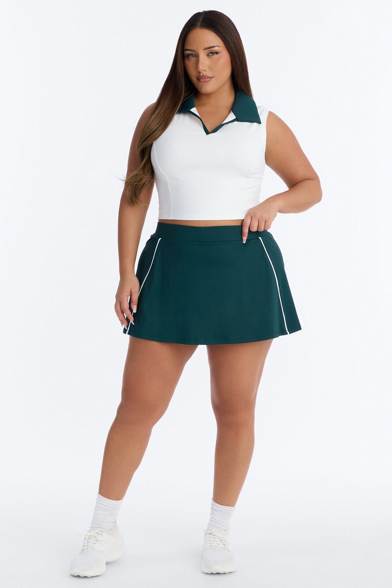 Country Club Moment Active Skirt Set - Green/combo