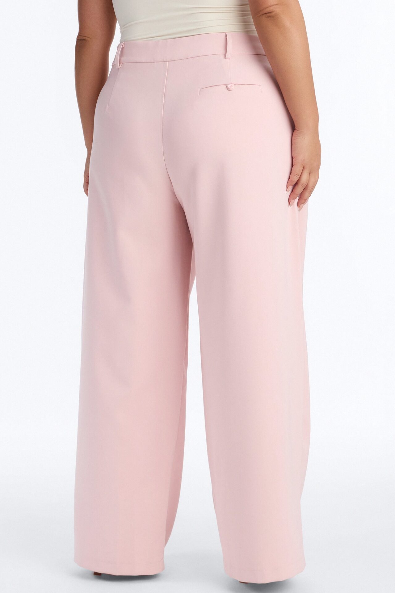 Read The Room Pleated Wide Leg Trousers 33″ - Light Pink