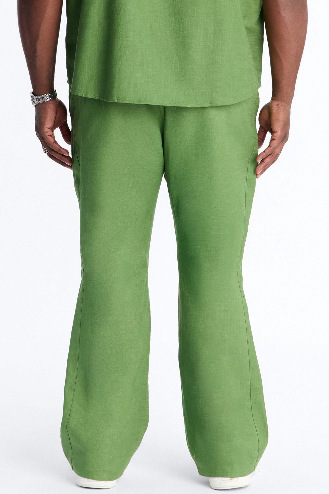 Slim Flare Sunward Coast Linen Pant - Green