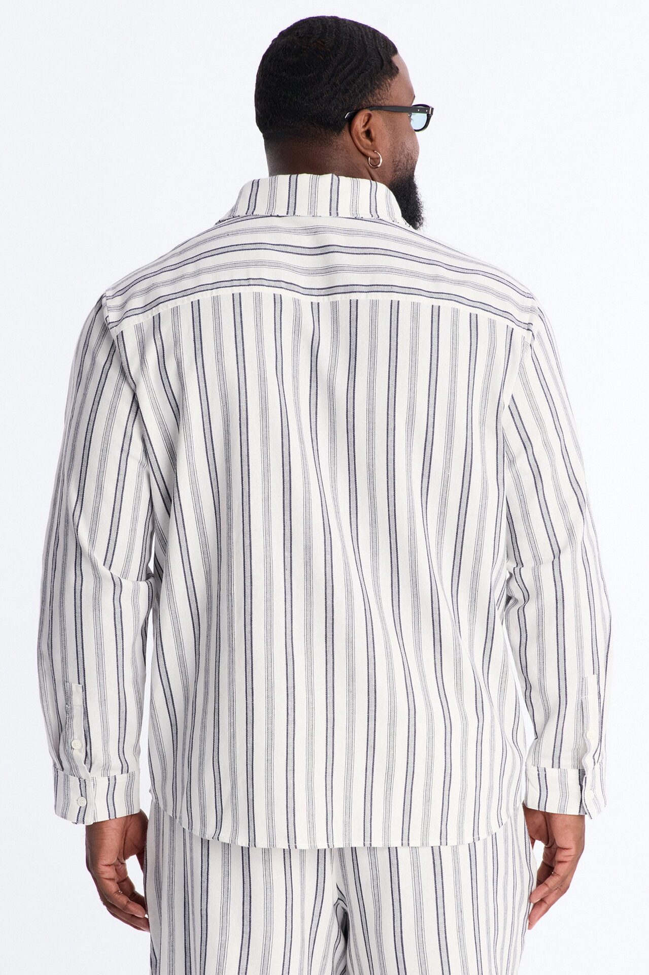Relaxed Saltwater Stripes Button Up Shirt - White/combo