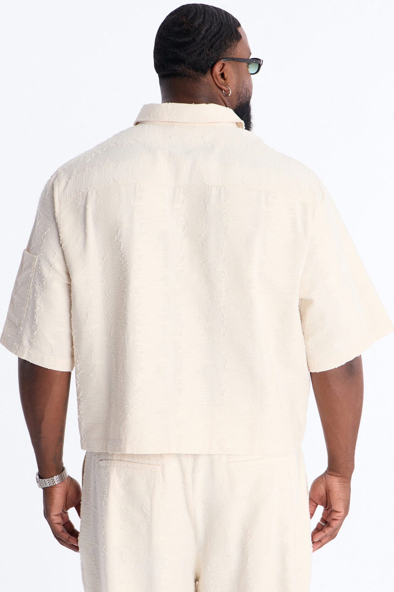 Cropped Sands Of Time Button Up Shirt - Oatmeal