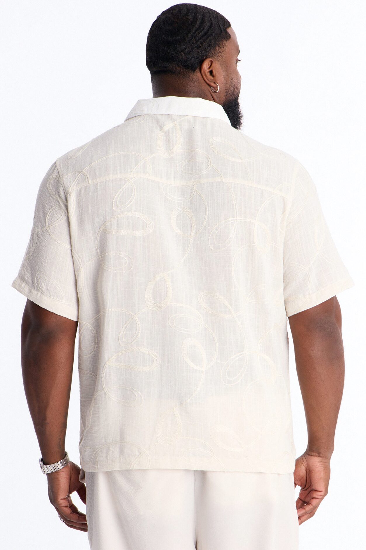 Relaxed Swizzle Johnny Collar Polo - Cream