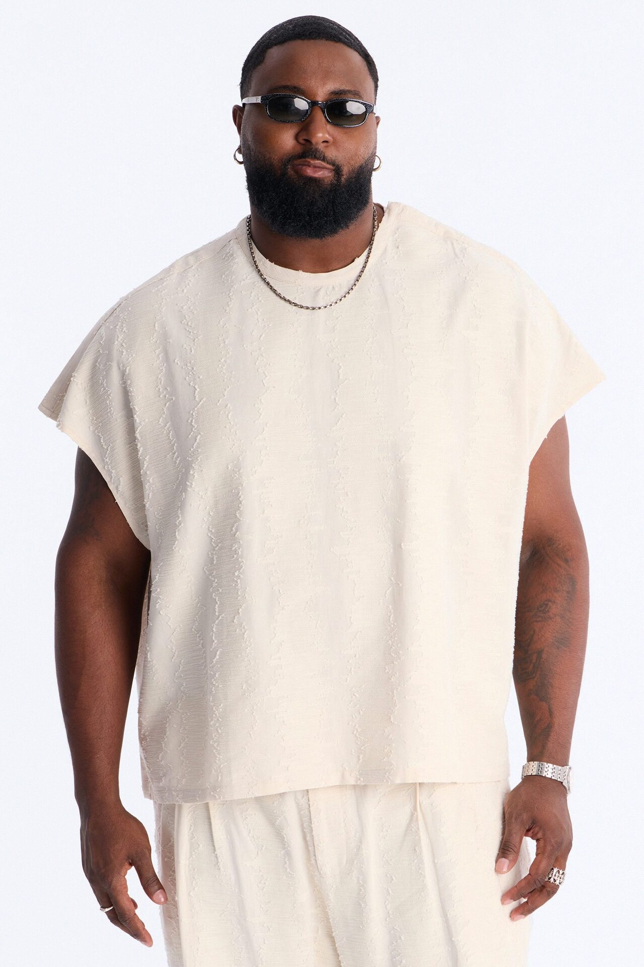 Relaxed Sands Of Time Sleeveless Tee - Oatmeal