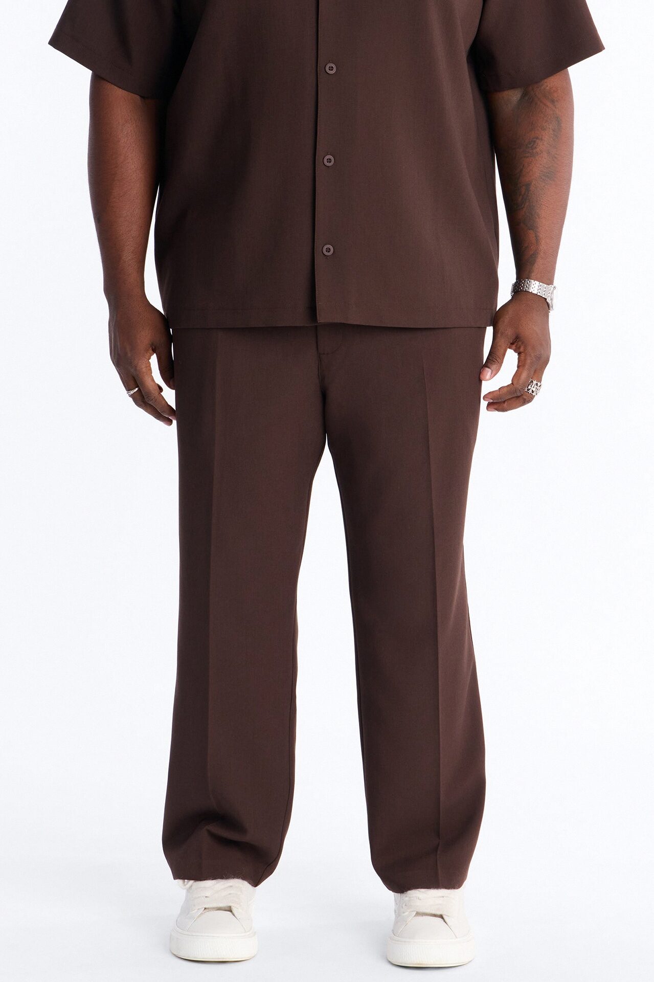 Modern Essential Straight Trouser - Chocolate