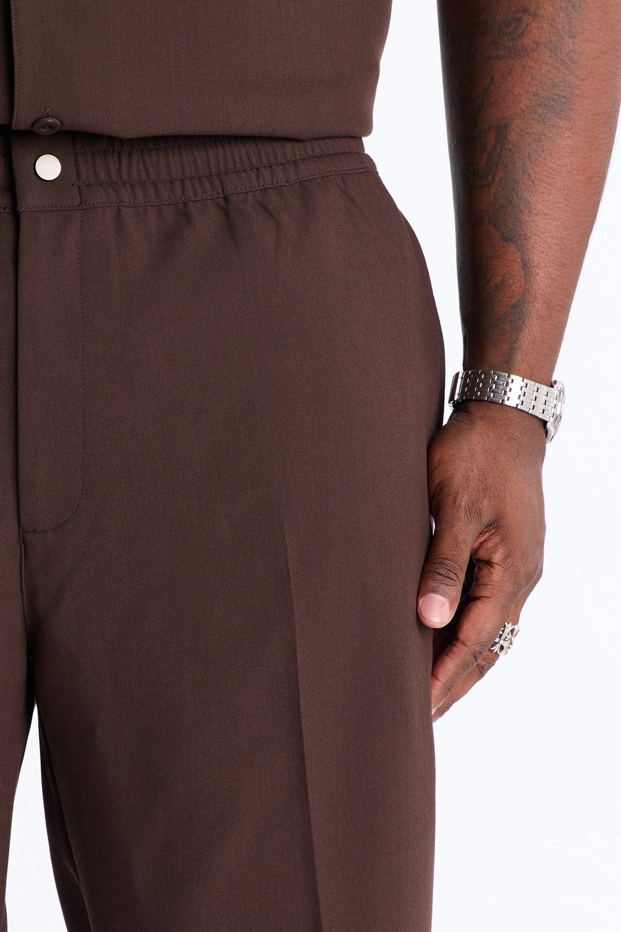 Modern Essential Straight Trouser - Chocolate