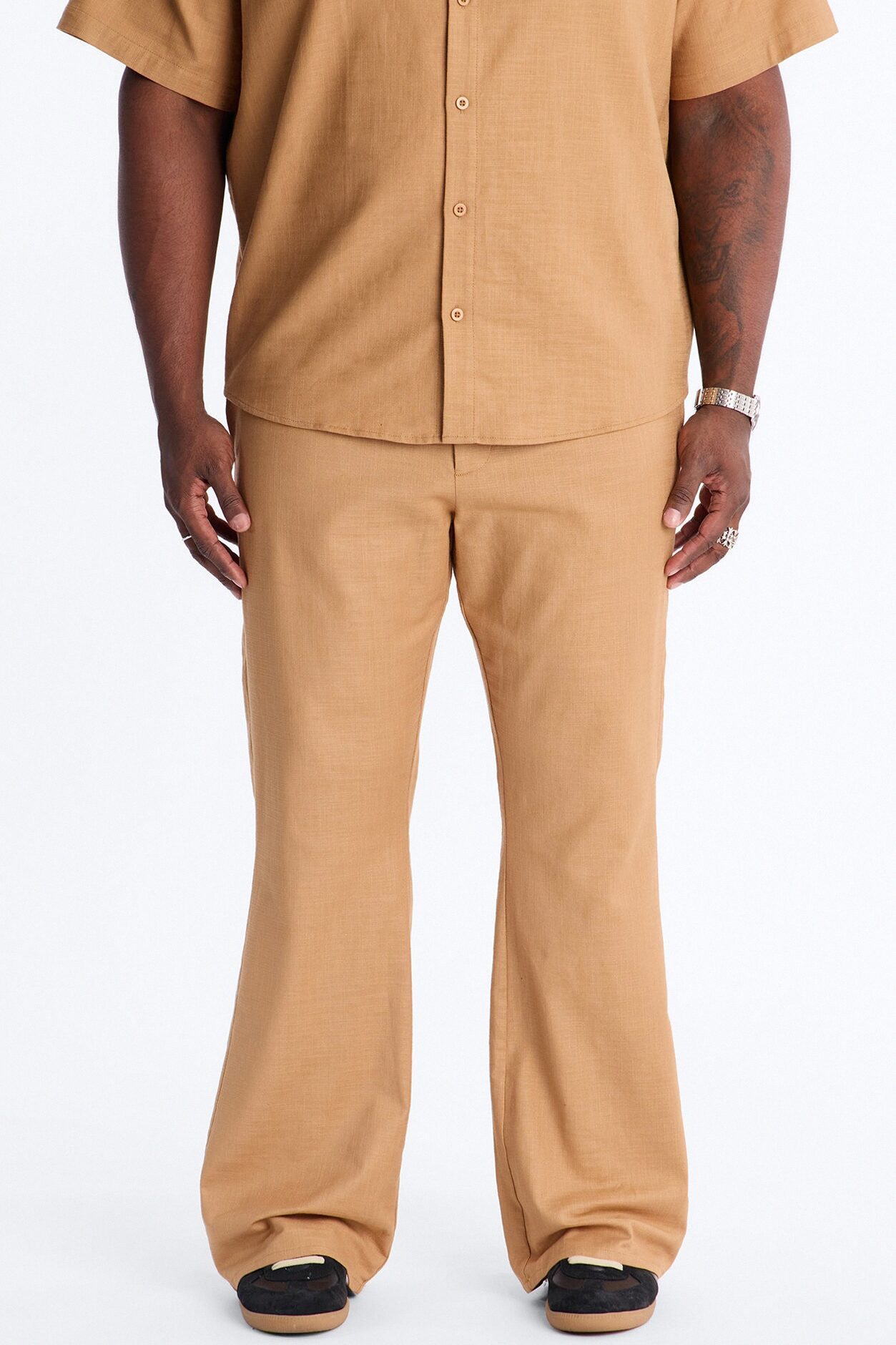 Slim Flare Sunward Coast Linen Pant - Brown