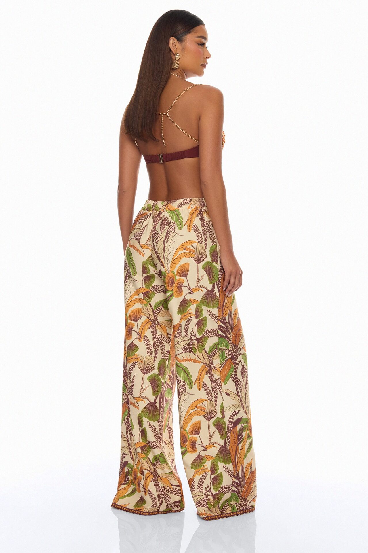 Coastal Chic Beaded Pant Set - BrownCombo