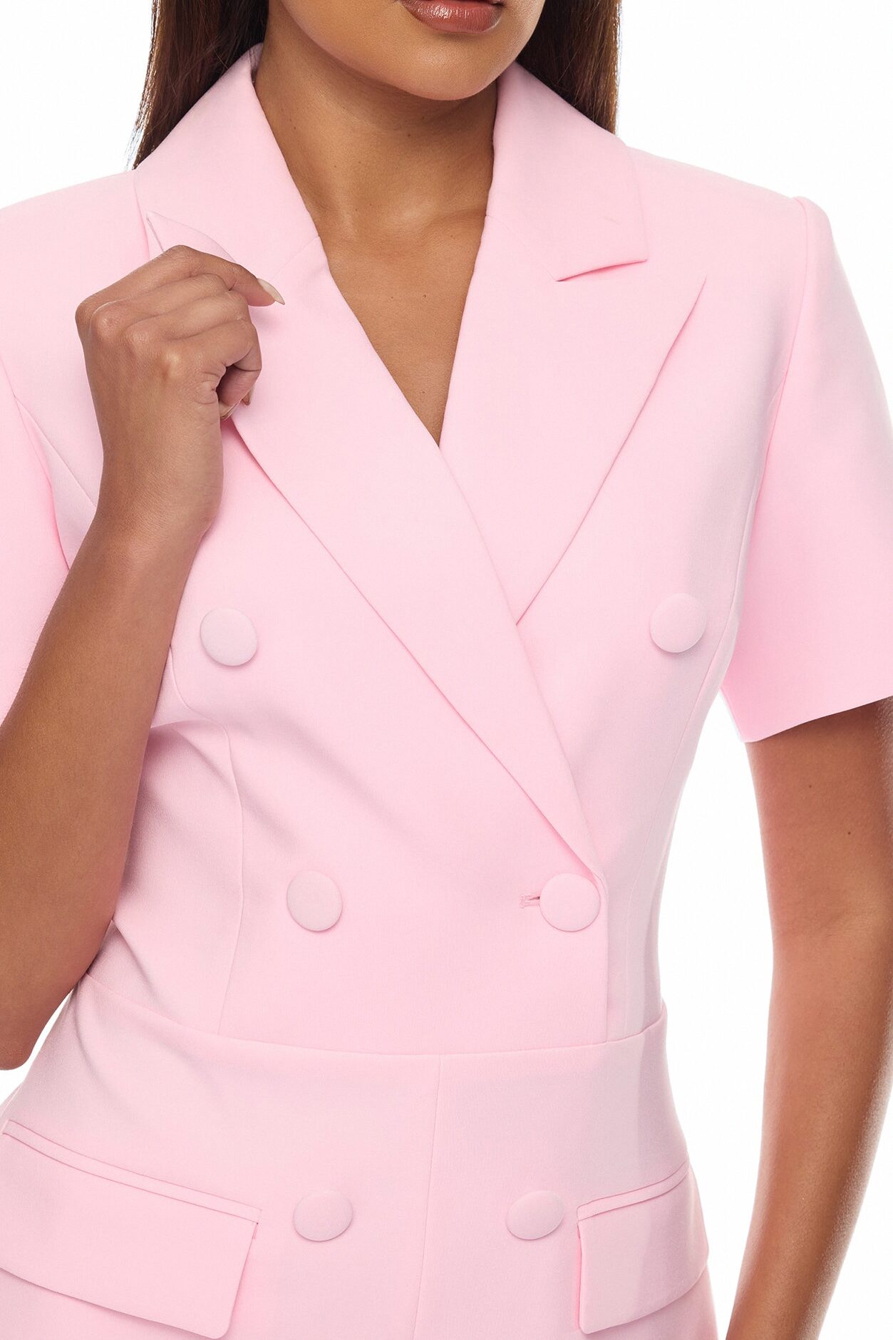 In Office Short Sleeve Romper - LightPink