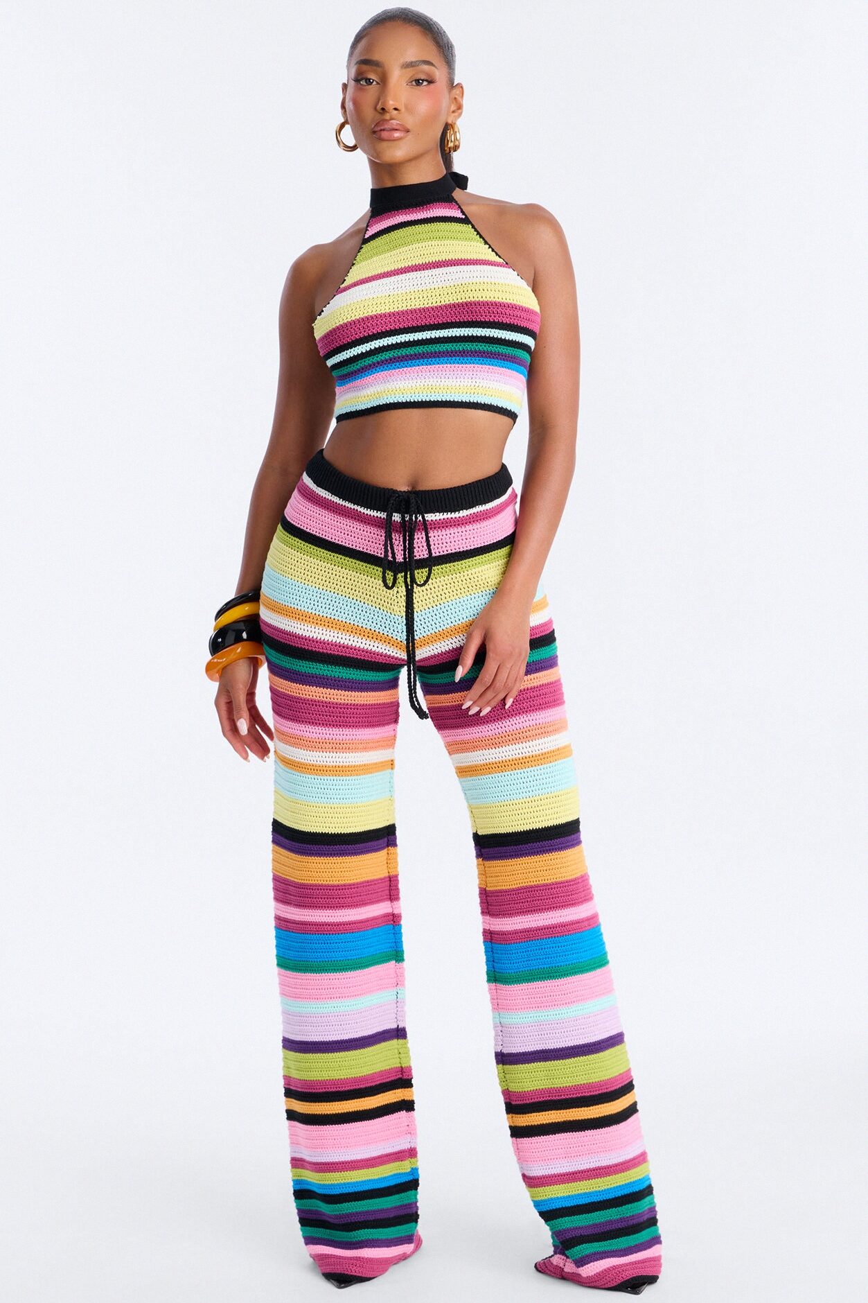The Perfect Summer Crochet Pant Set - MultiColor