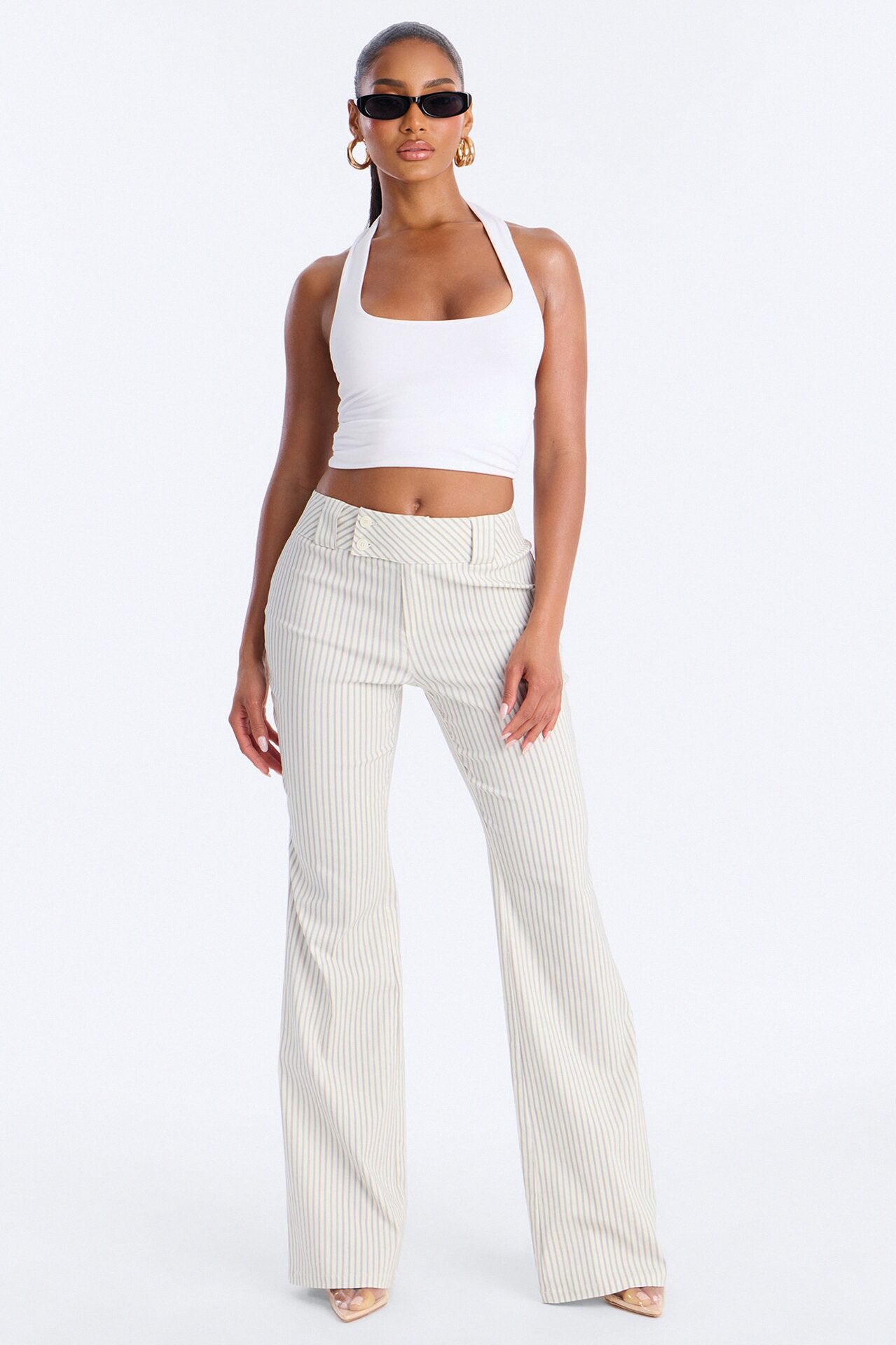 Elle Low Rise Straight Leg Pant - Ivory/combo