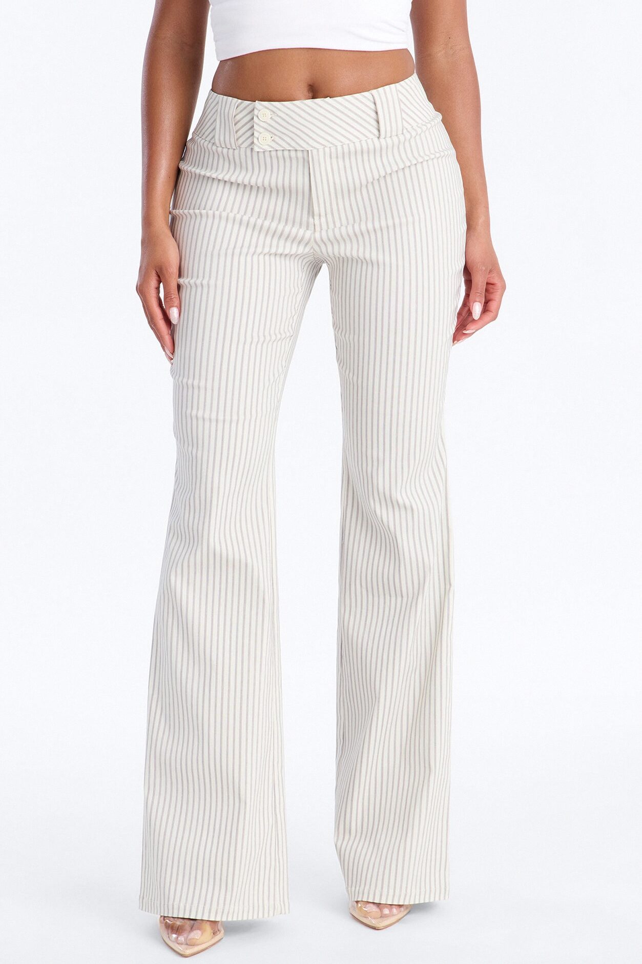 Elle Low Rise Straight Leg Pant - Ivory/combo