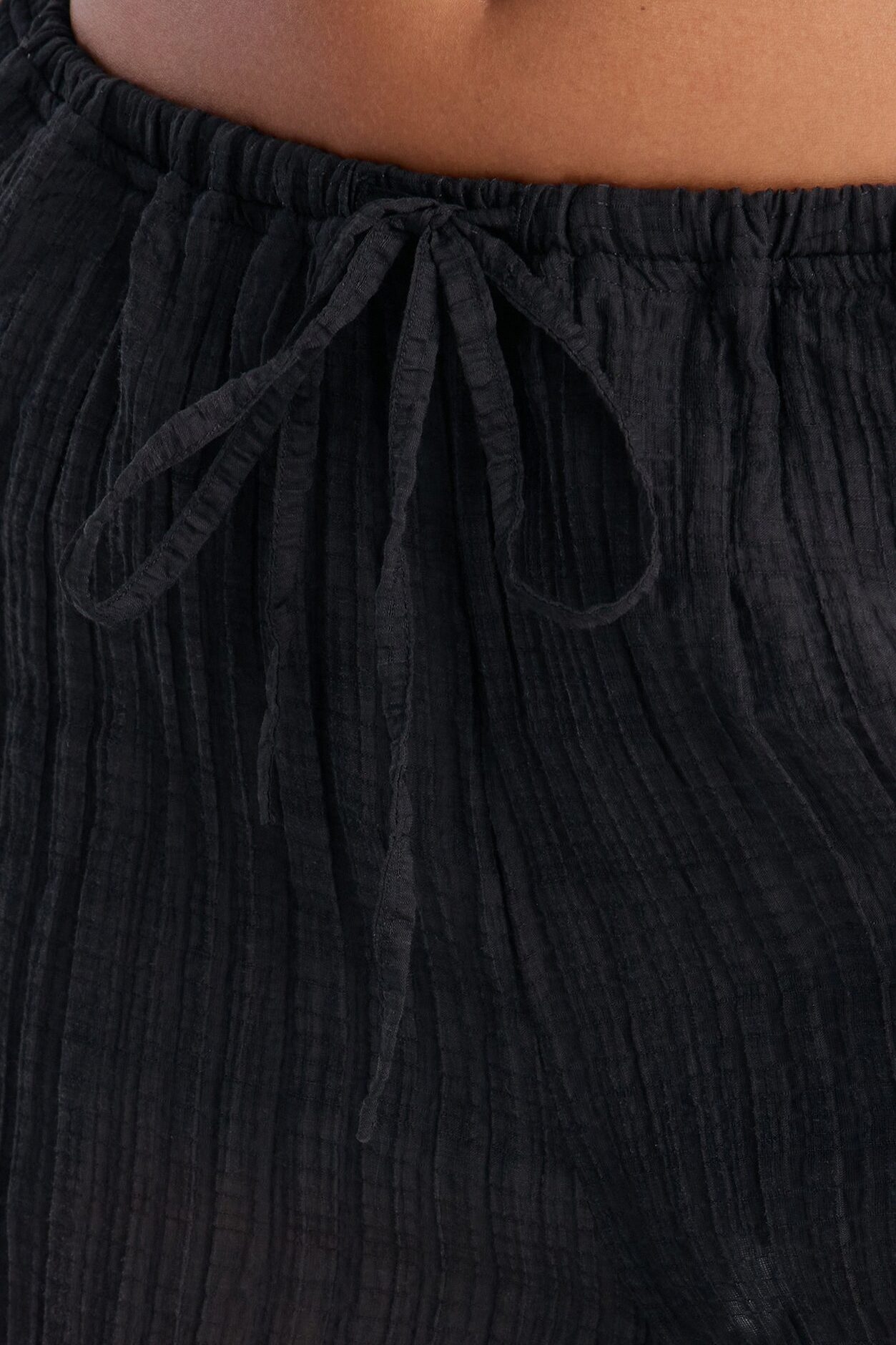 Aris Super Wide Leg Organza Breathable Pant - Black